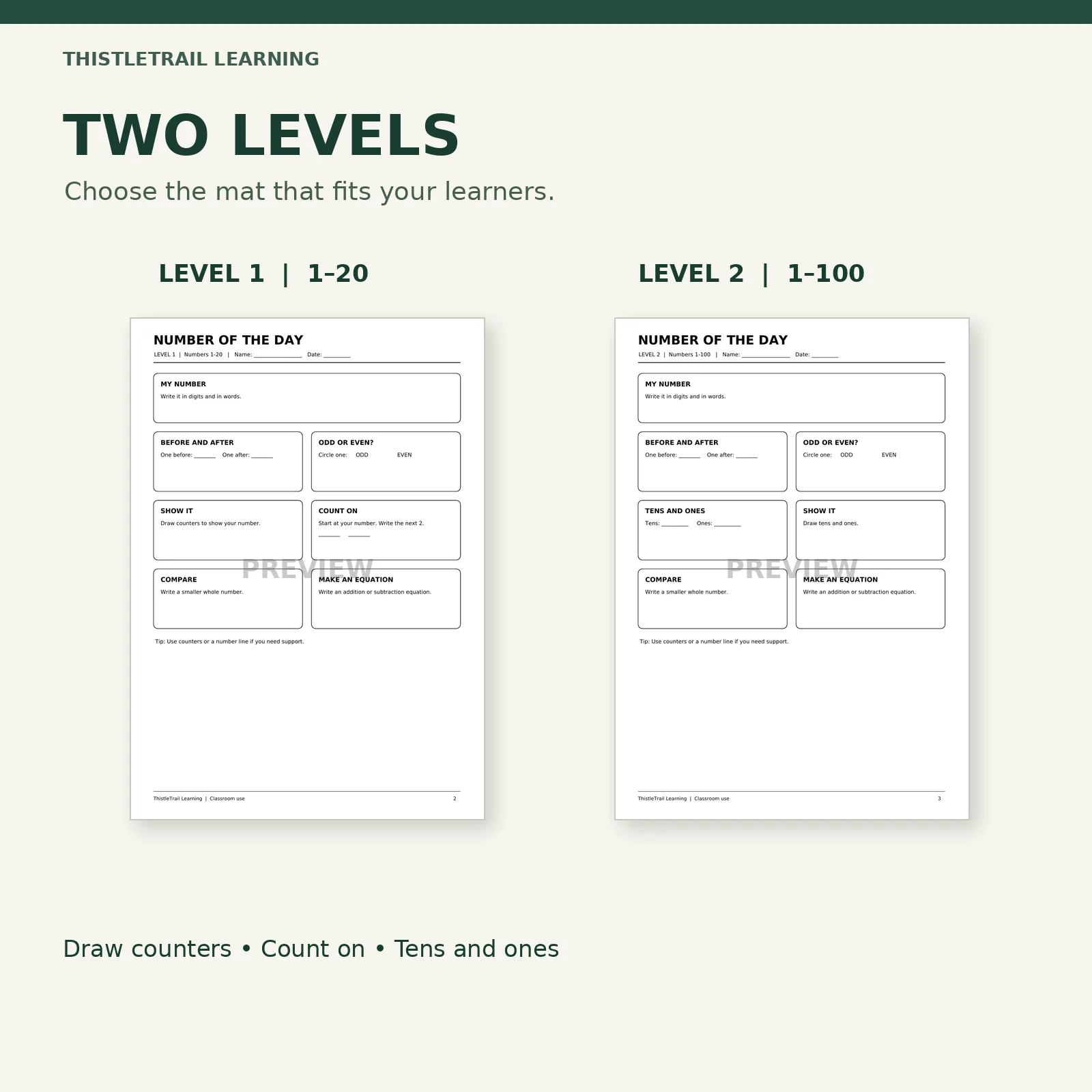 Free Number of the Day Worksheets | Place Value & Number Sense