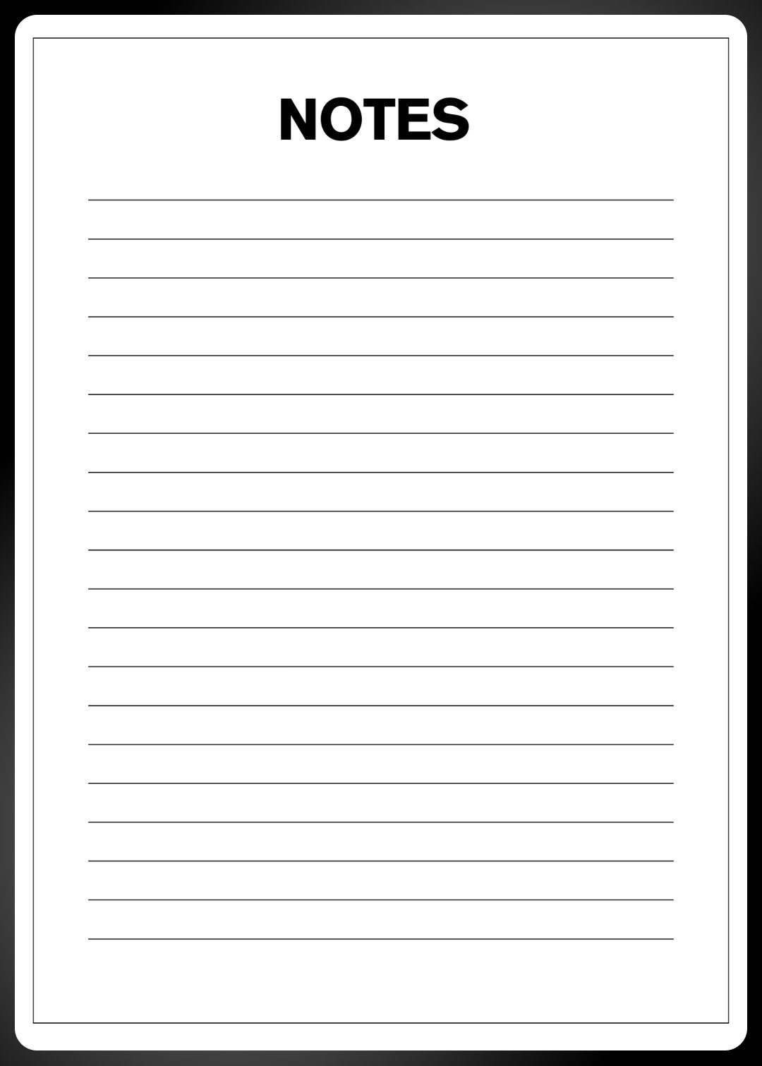 Free Notes Page | Printable Student Planner Sheet