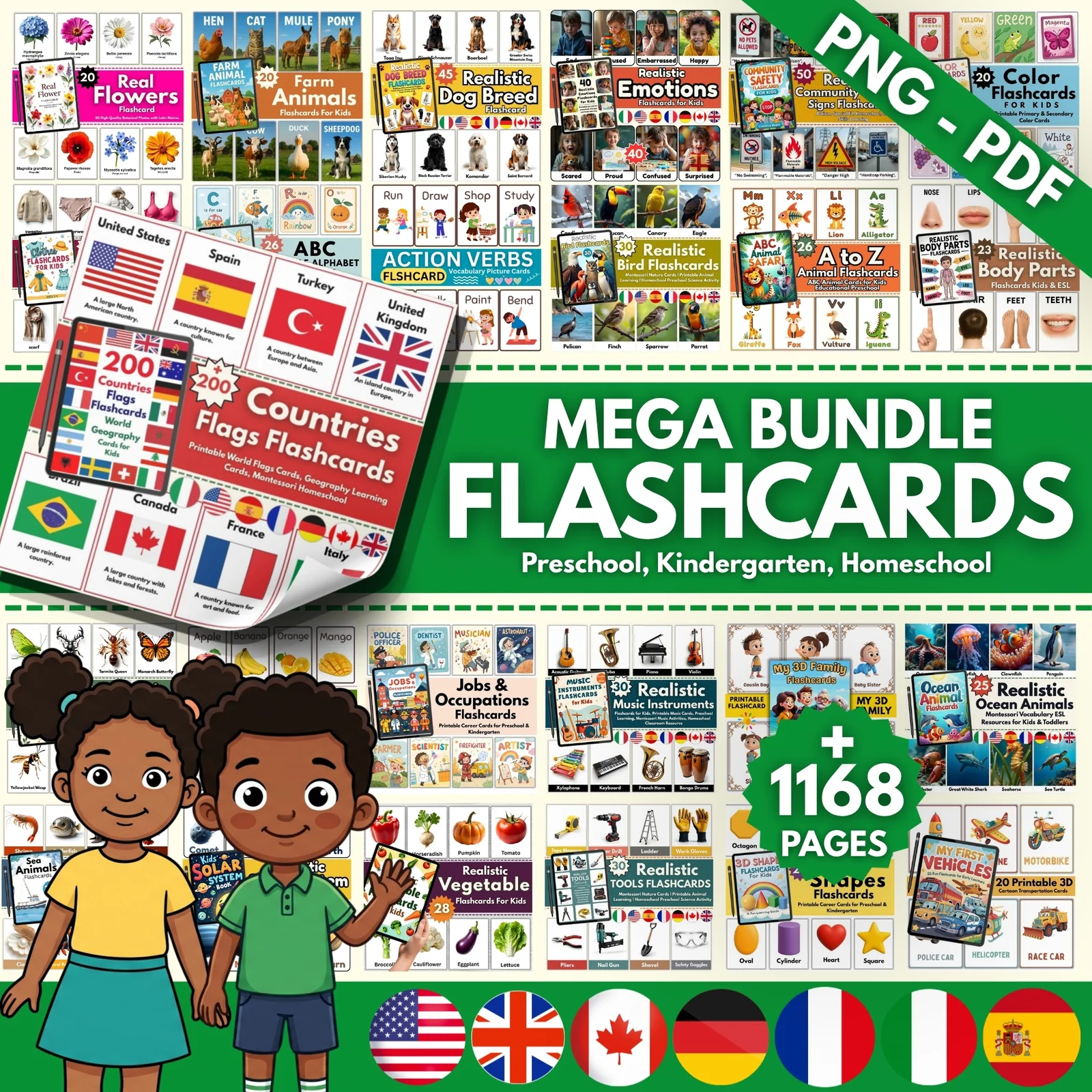 Back to School Flashcards Mega Bundle | Printable Learning Cards | Preschool & Kindergarten Learning Activities