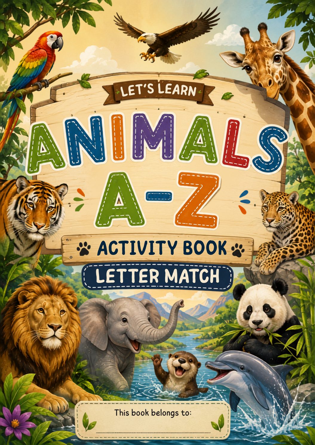 Animals A–Z Activity Book | Alphabet Tracing, Matching & Coloring