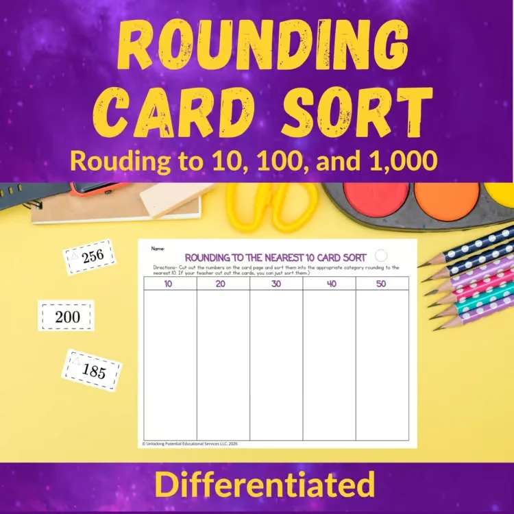 Rounding Card Sort for 2nd & 3rd Grade | Round to Nearest 10, 100, 1,000