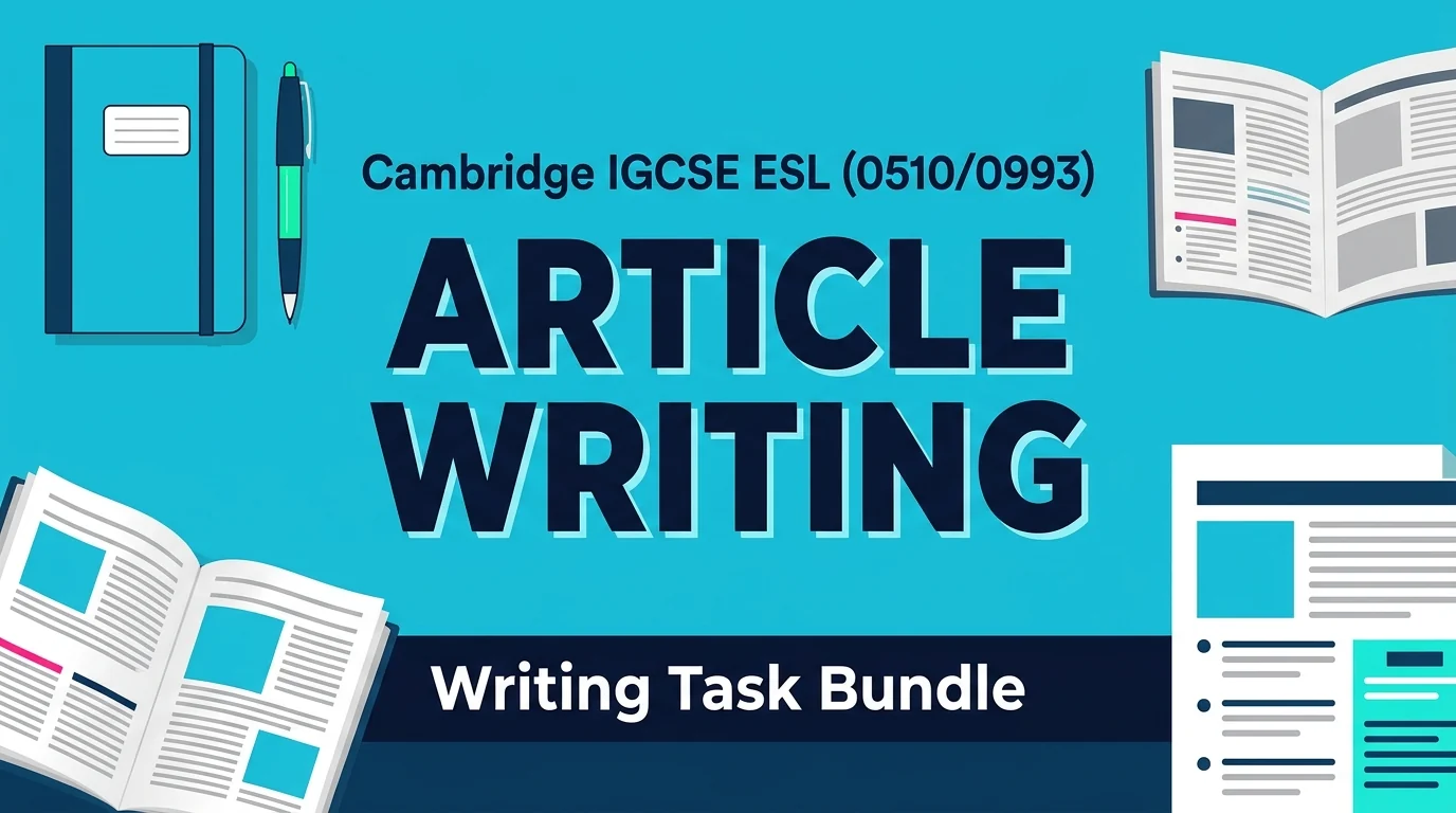 Article Writing: Cambridge IGCSE English as a Second Language (0510/0993) | 13-Slide PowerPoint