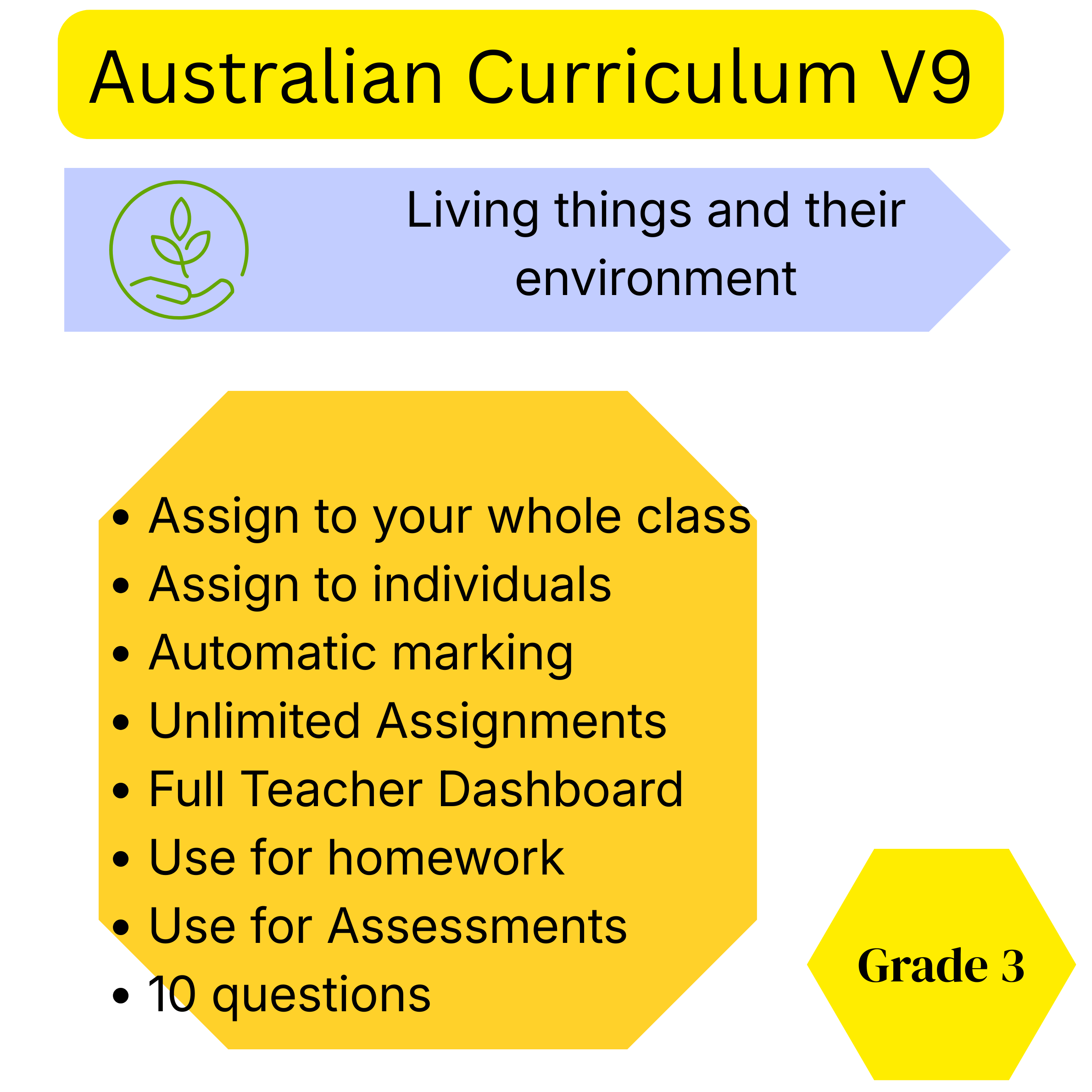 Year 3 Science Quiz – Biological Sciences: Living Things and Their Environments - Australian Curriculum V9