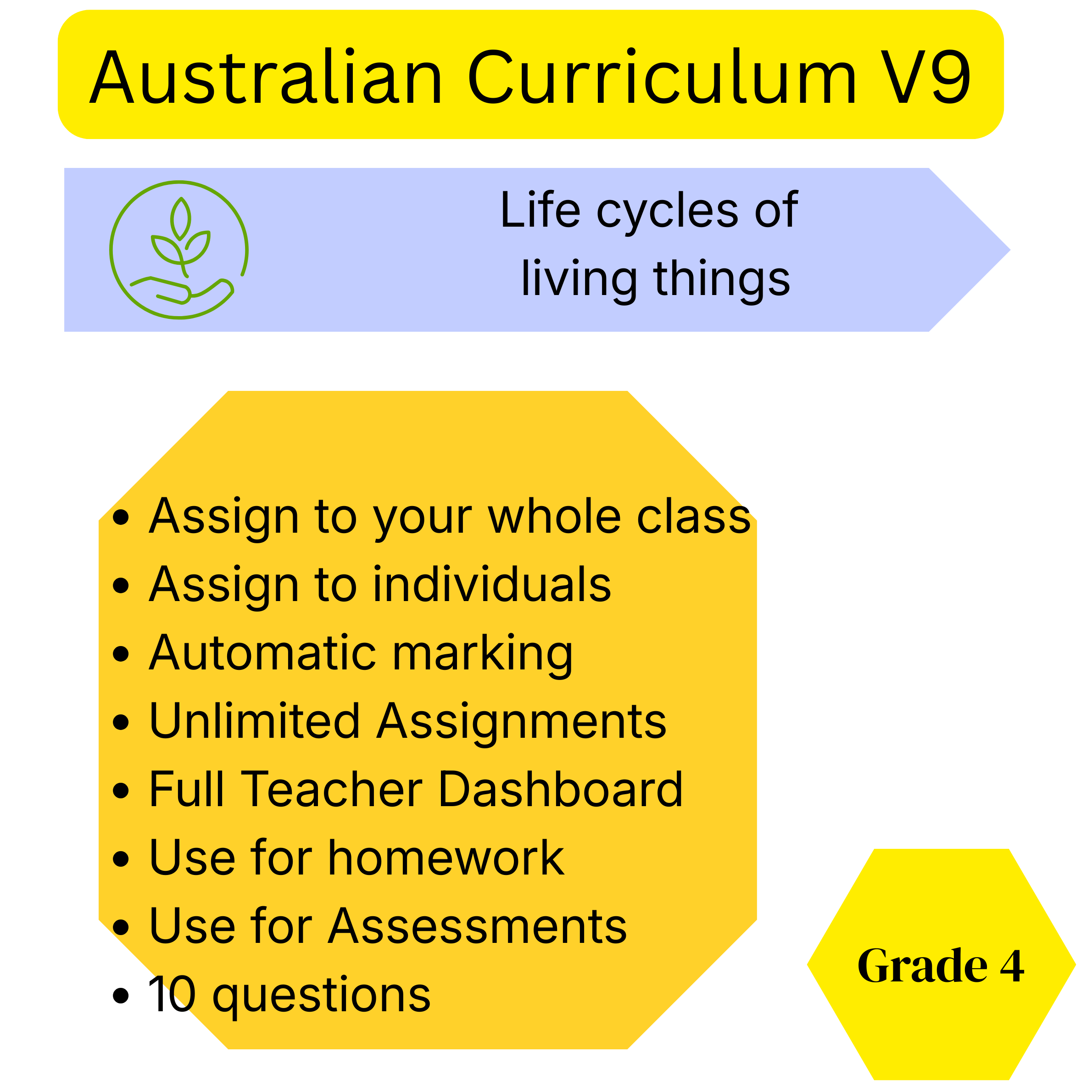 Year 4 Science Quiz – Biological Sciences: Life Cycles of Living Things-Australian Curriculum V9