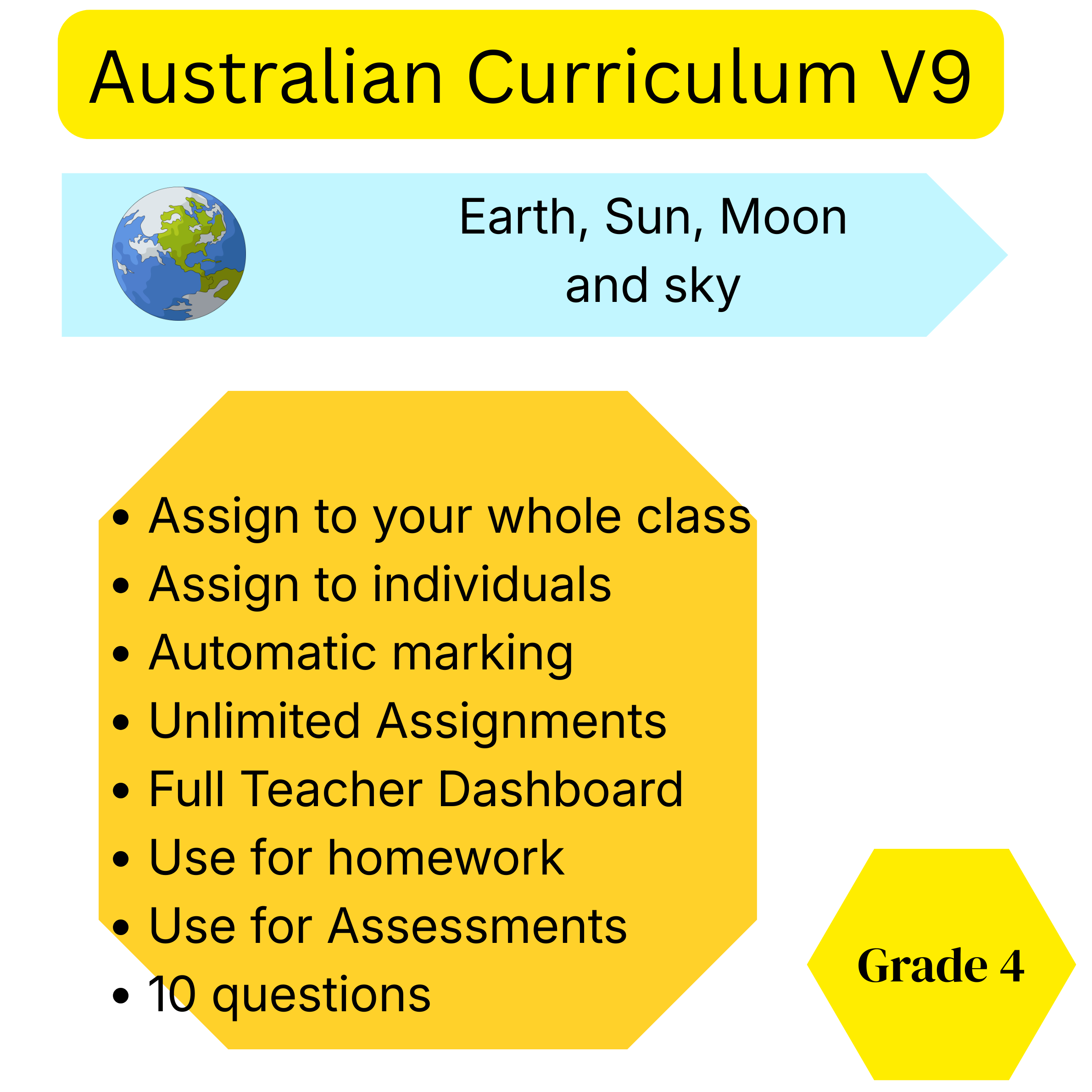 Year 4 Science Quiz – Earth and Space Sciences: Earth, Sun, Moon and Sky - Australian Curriculum V9