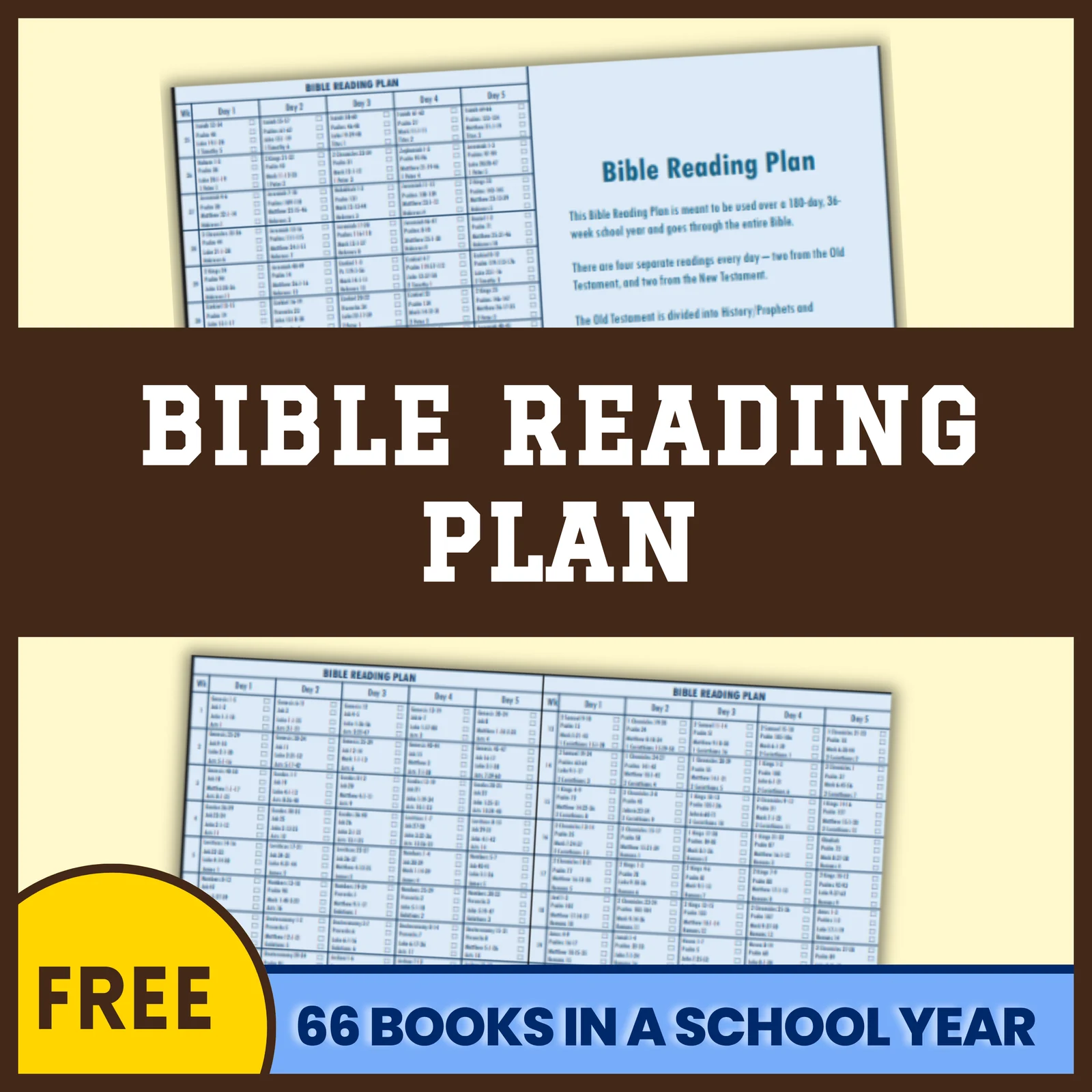 Bible Reading Plan - Read Through the Bible in a School Year FREE