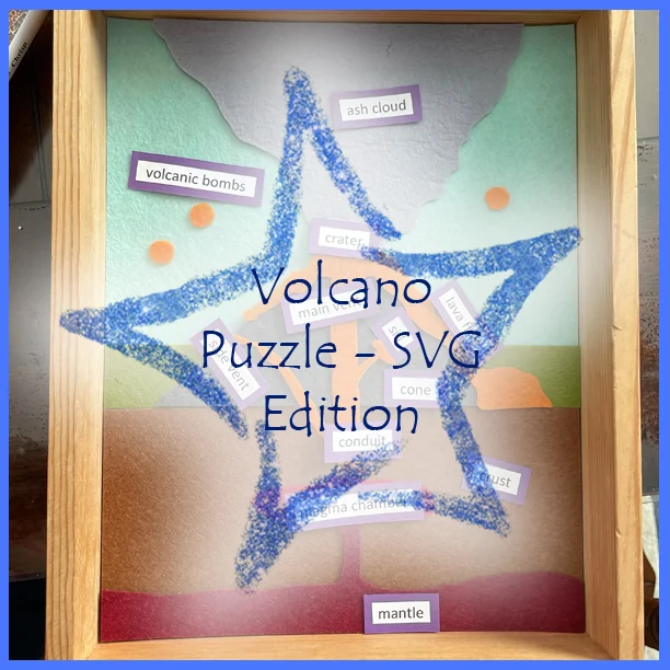 Montessori Volcano Puzzle SVG File