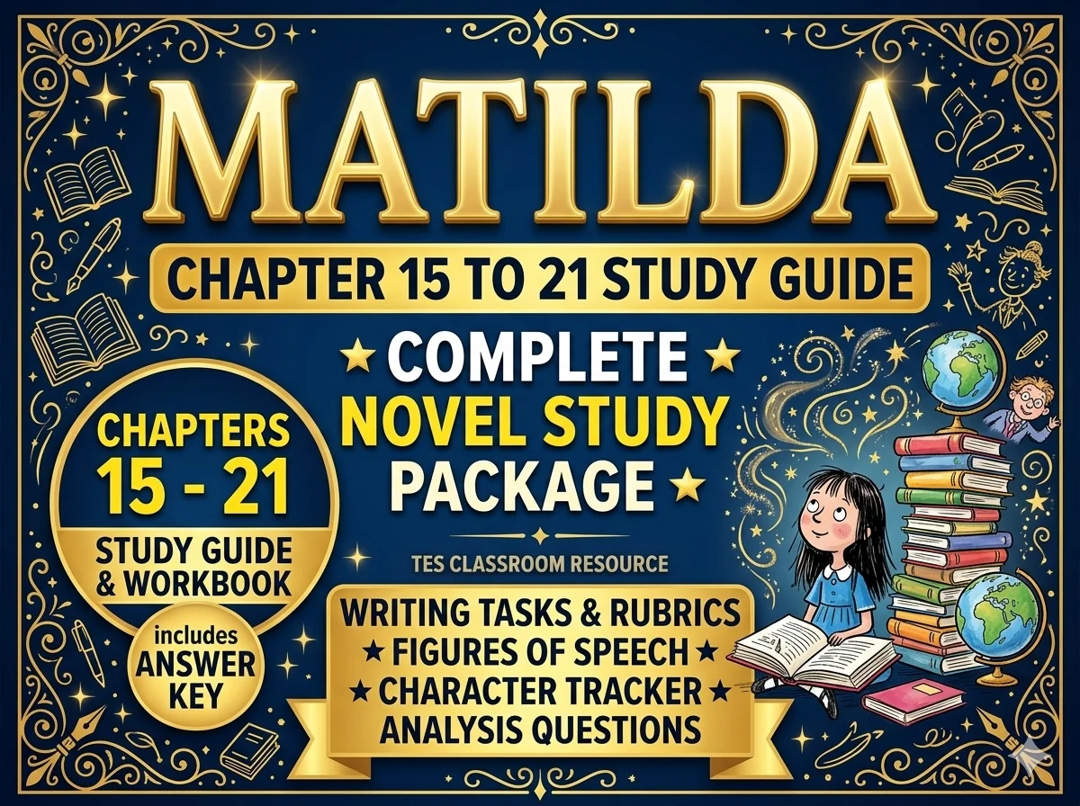 Matilda by Roald Dahl: Chapter-by-Chapter Study Guide (Chapters 15–21) | Editable PowerPoint