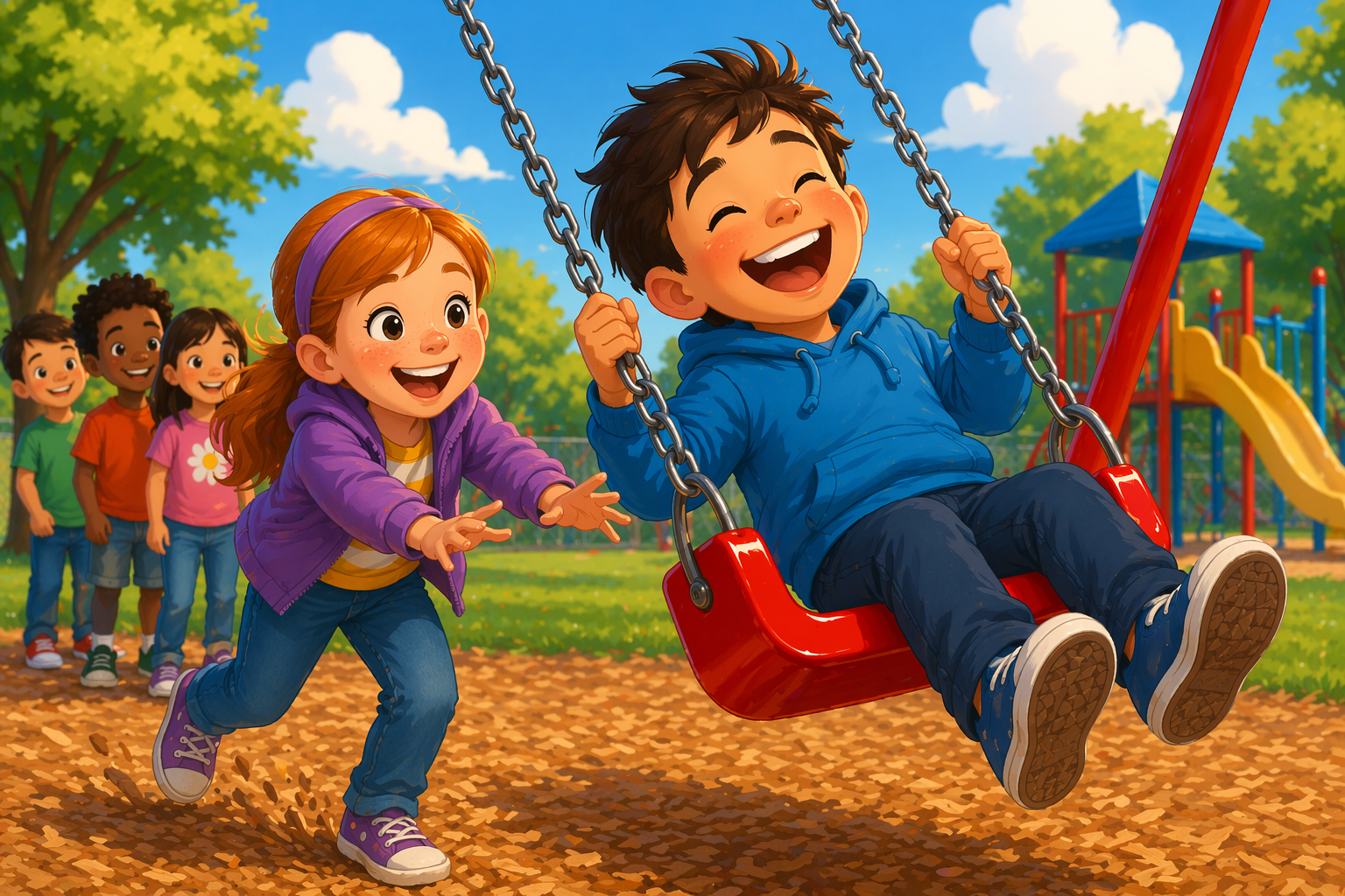 Grade 1 to 2 Reading Comprehension Quiz - The New Swing - Supported Learning Quiz