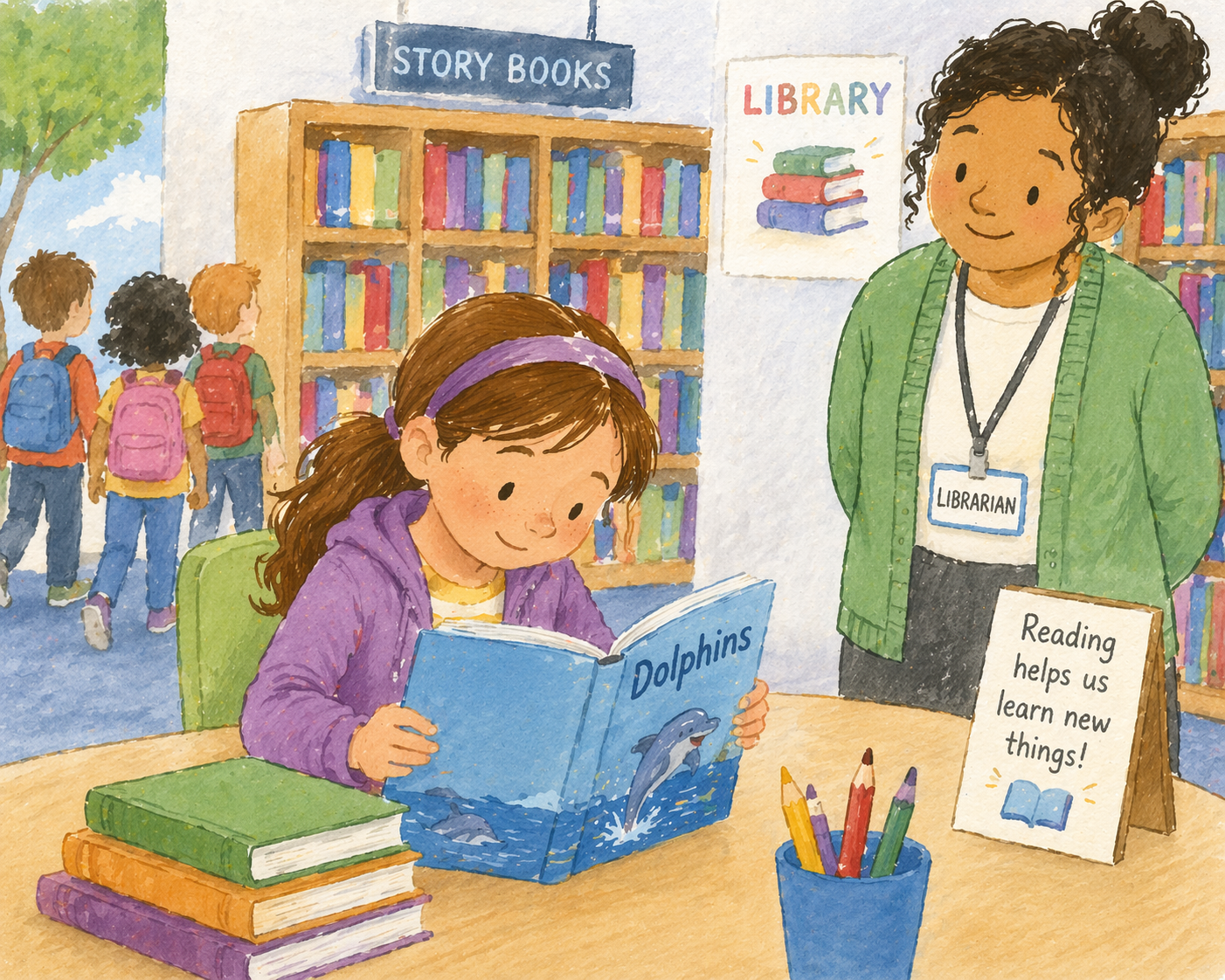 Grade 1 to 2 Reading Comprehension Quiz - The Library Visit - Supported Learning Quiz -Try one for FREE
