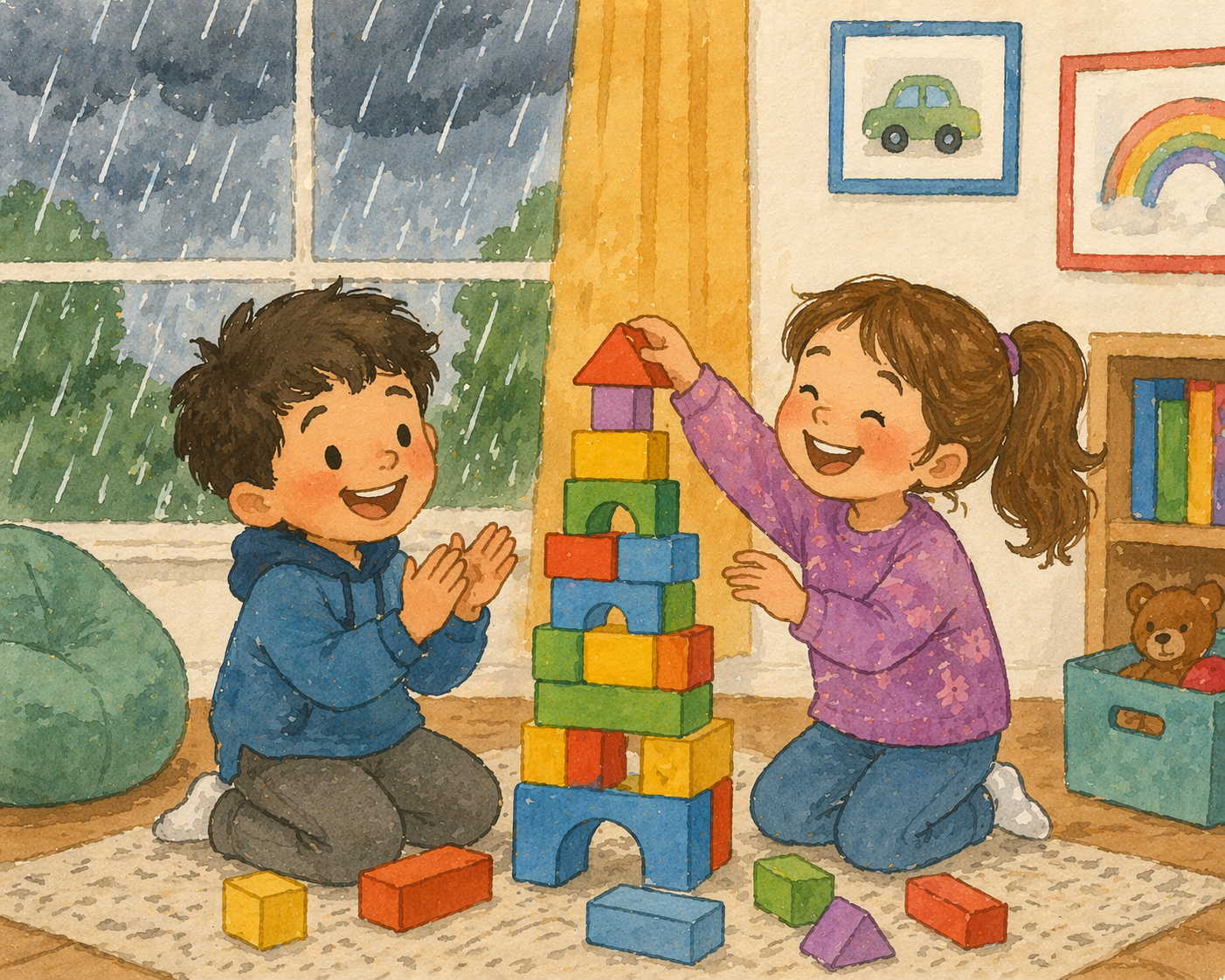 Grade 1 to 2 Reading Comprehension Quiz - The Rainy Day - Supported Learning Quiz