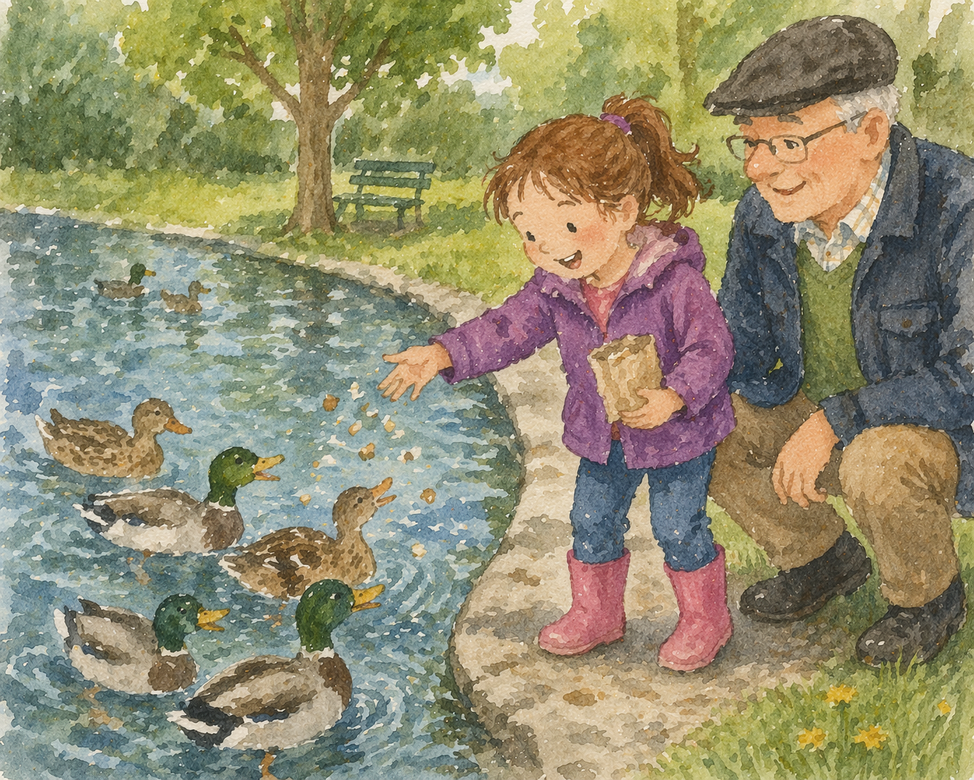 Grade 1 to 2 Reading Comprehension Quiz - Feeding the Ducks - Supported Learning Quiz