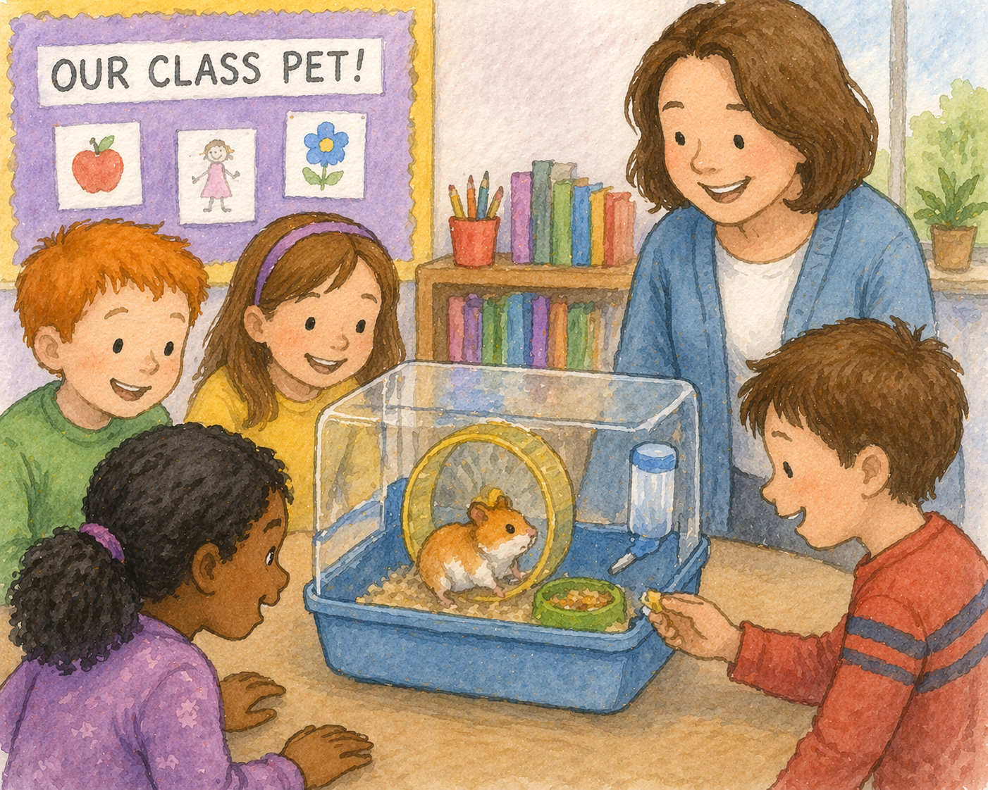 Grade 1 to 2 Reading Comprehension Quiz - The Class Pet - Supported Learning Quiz