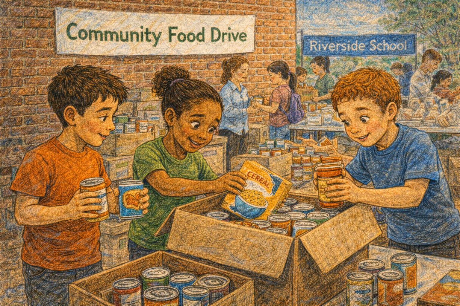 Grade 5 to 6 Reading Comprehension Quiz - The Community Food Drive Supported Learning Quiz