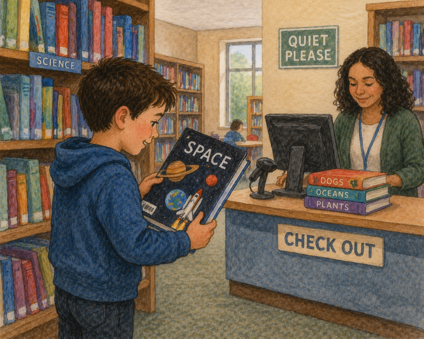 Grade 3 Reading Comprehension Quiz - The Library Discovery - Supported Learning Quiz