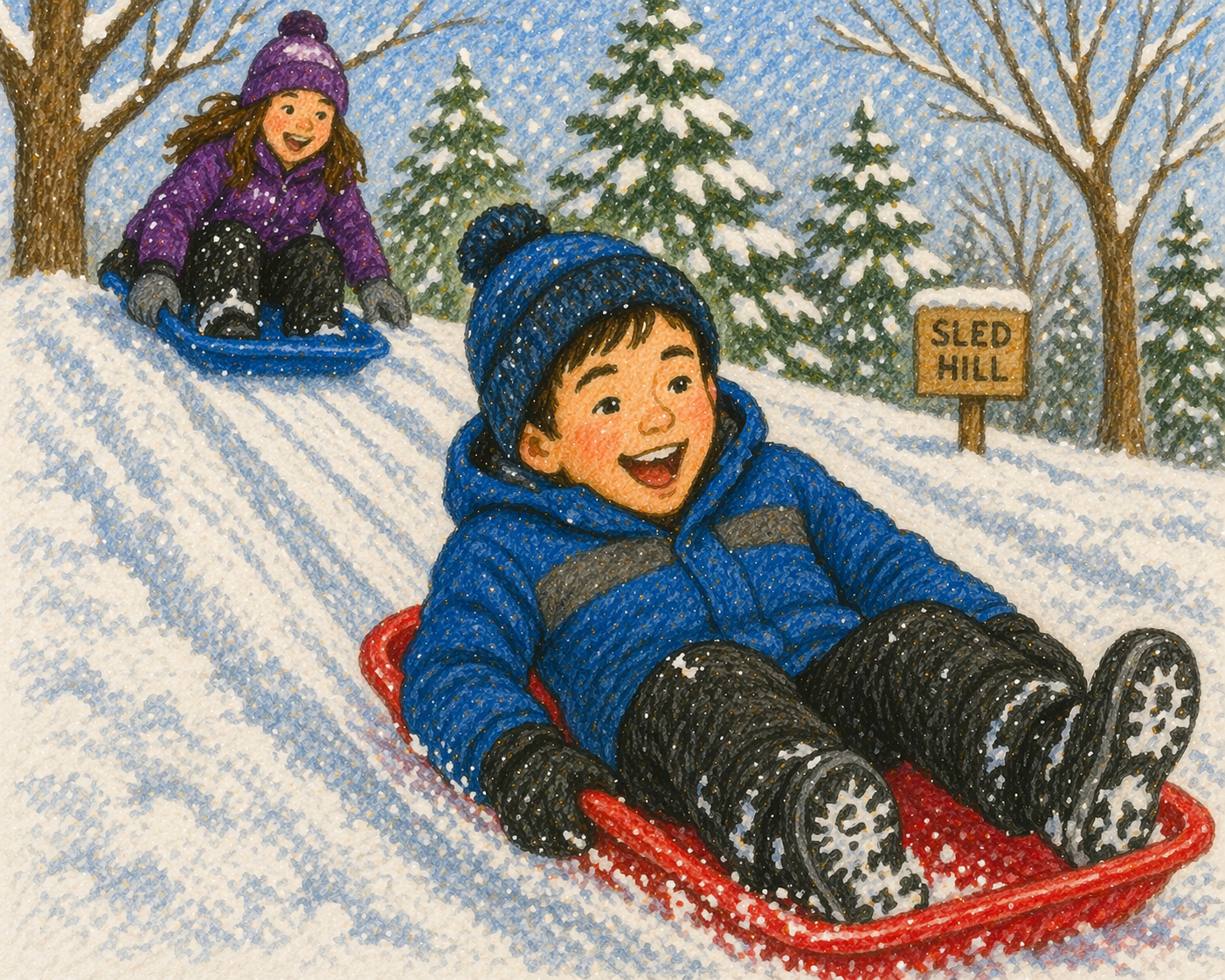 Grade 3 Reading Comprehension Quiz - The Winter Sled Ride - Supported Learning Quiz Try one for FREE