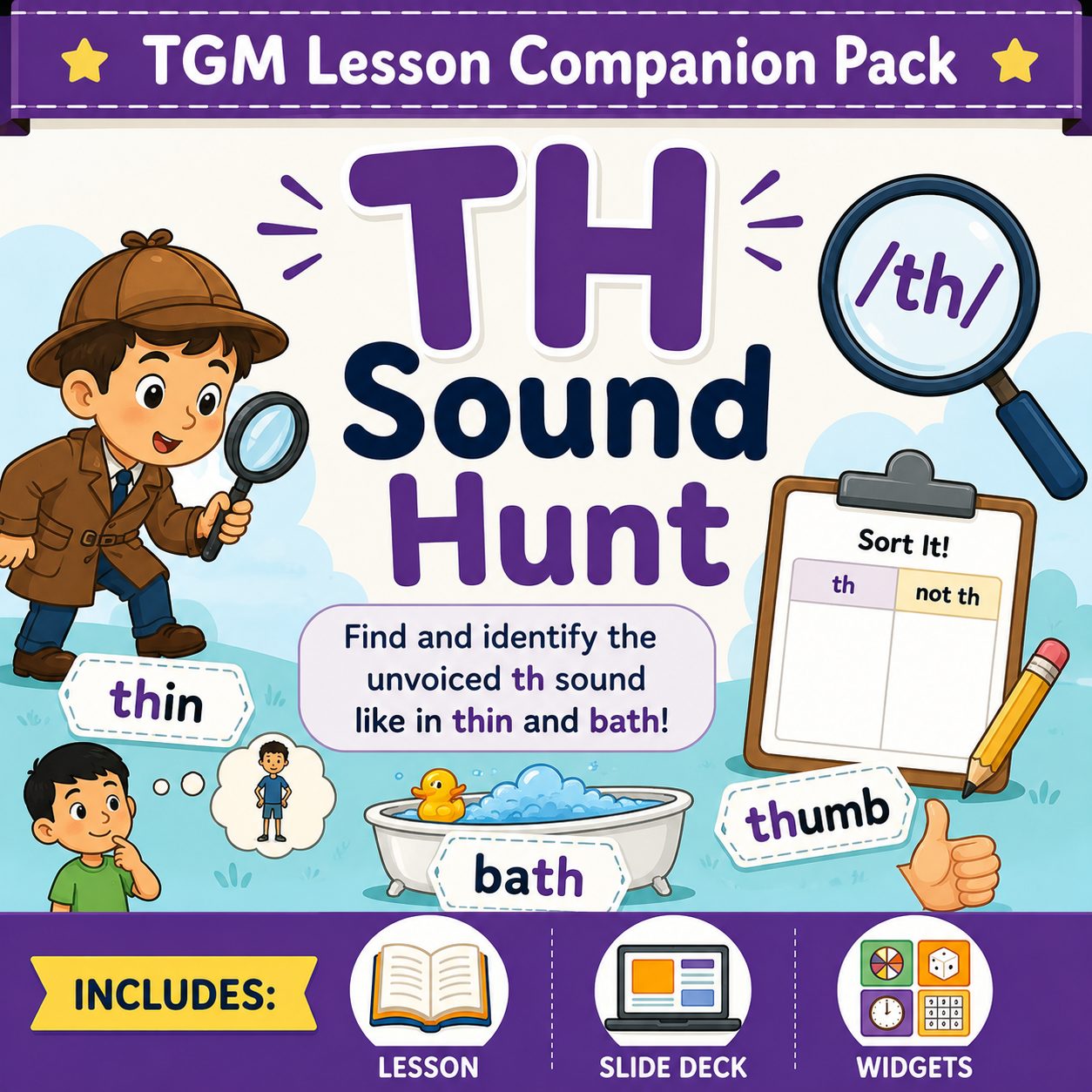 The 'th' Sound Hunt - TGM Lesson Companion Pack