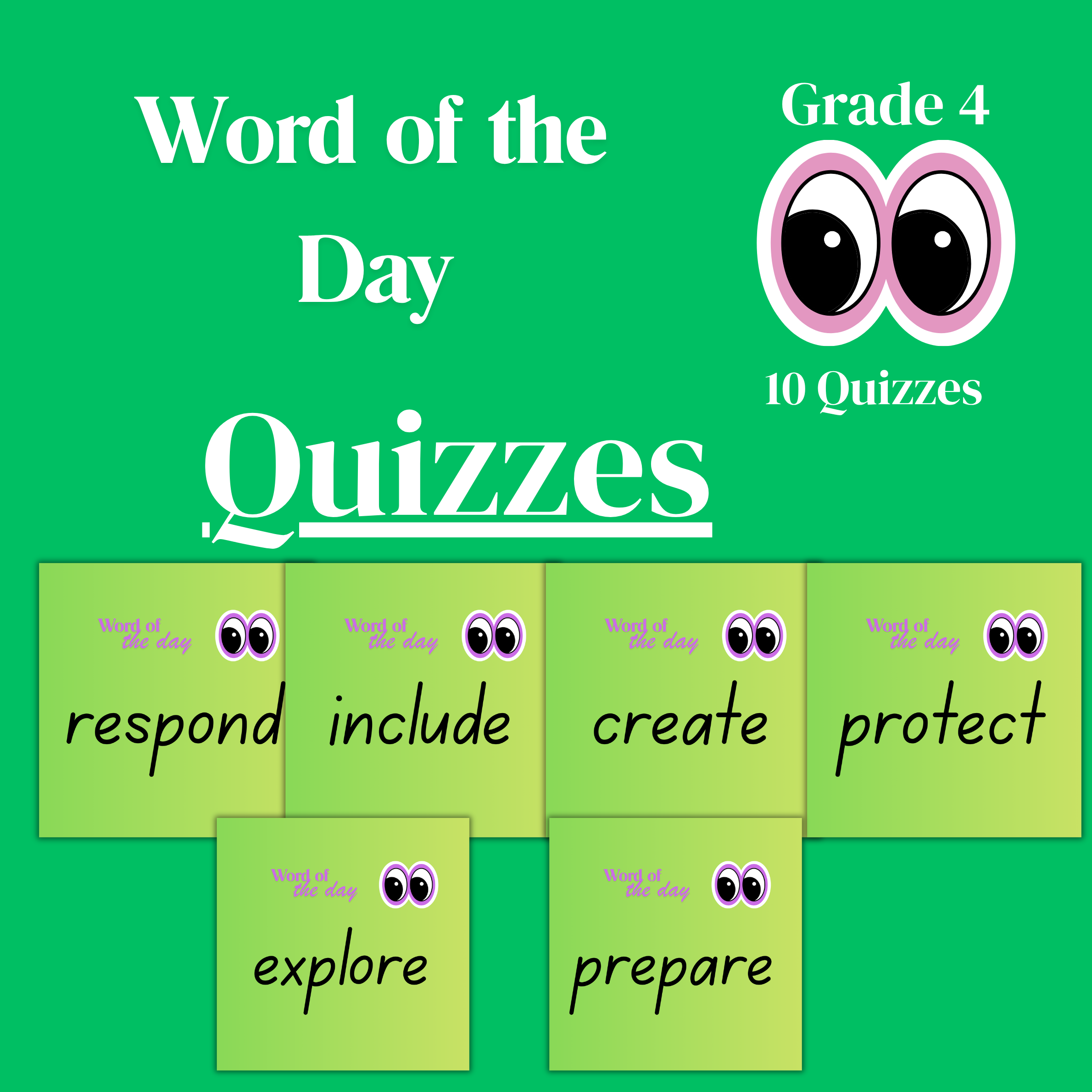 Daily Vocabulary Routine - Grade 4 Group 1 Quiz Bundle (10 quizzes)