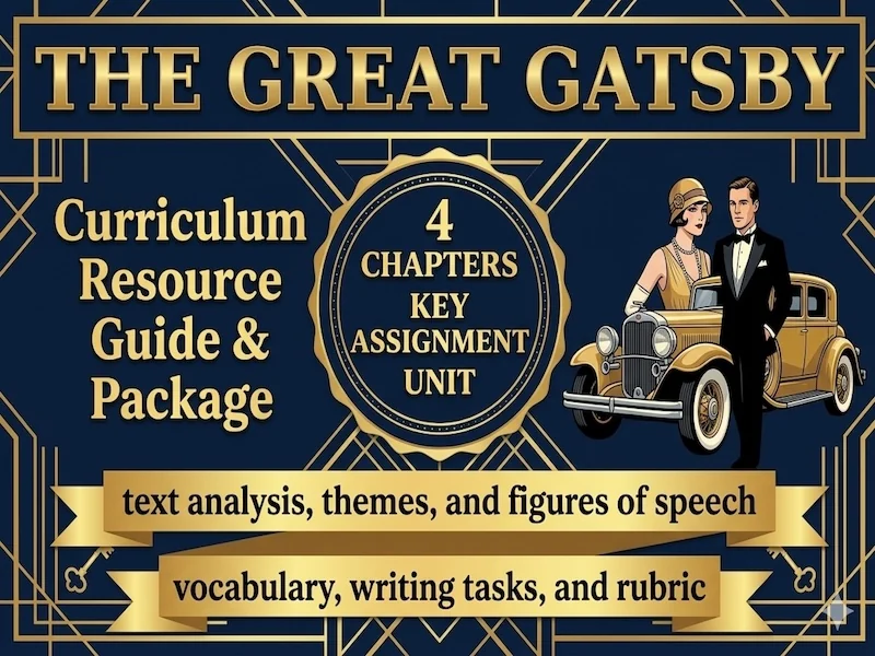 The Great Gatsby Package Bundle: Four Lessons | Level B1 | Editable PowerPoint