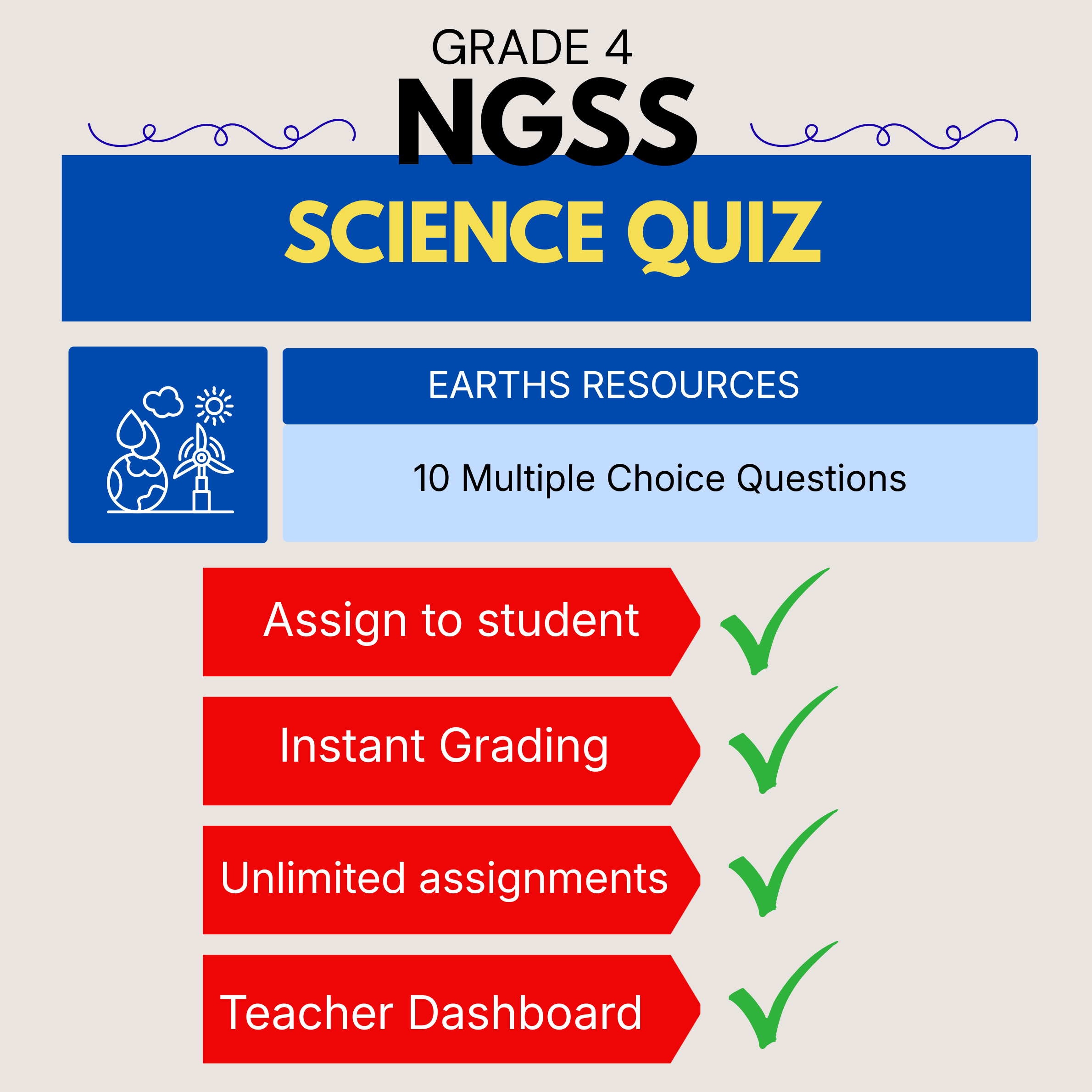 Grade 4 Science Quiz – Earth's Resources - NGSS