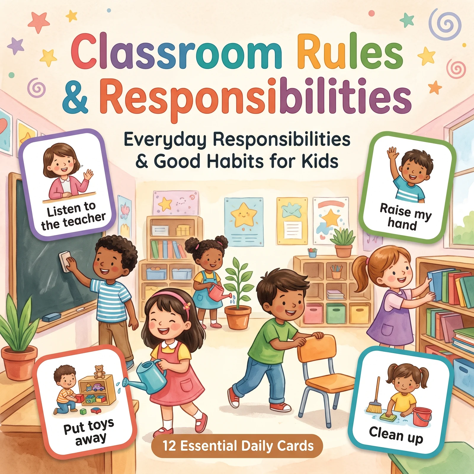 Classroom Rules & Responsibilities Visual Cards