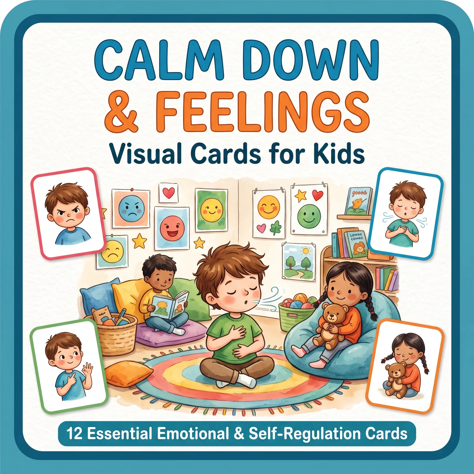 Calm Down & Feelings Visual Cards | Behavior and Emotional Regulation Flashcards