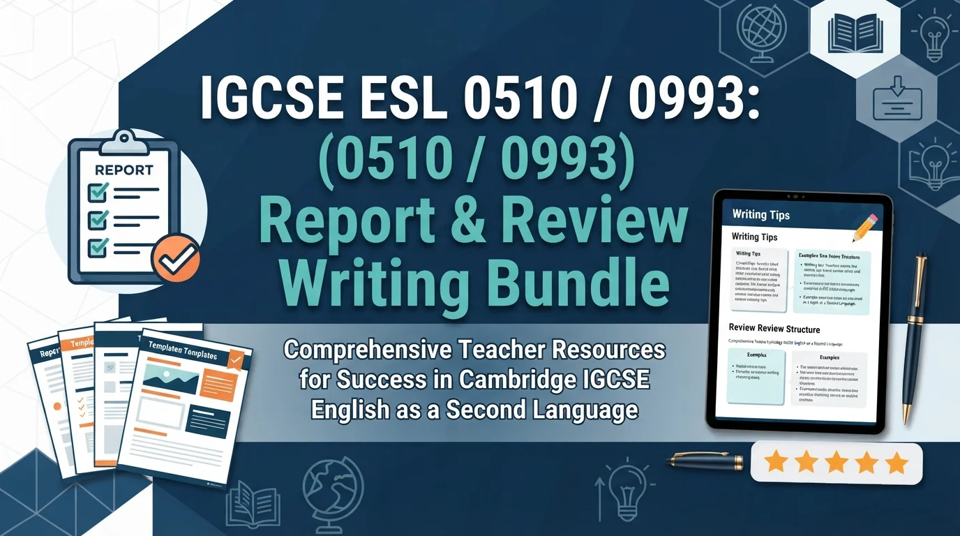 Report and Review Writing: Cambridge IGCSE English as a Second Language (0510/0993) | 27-Slide PowerPoint