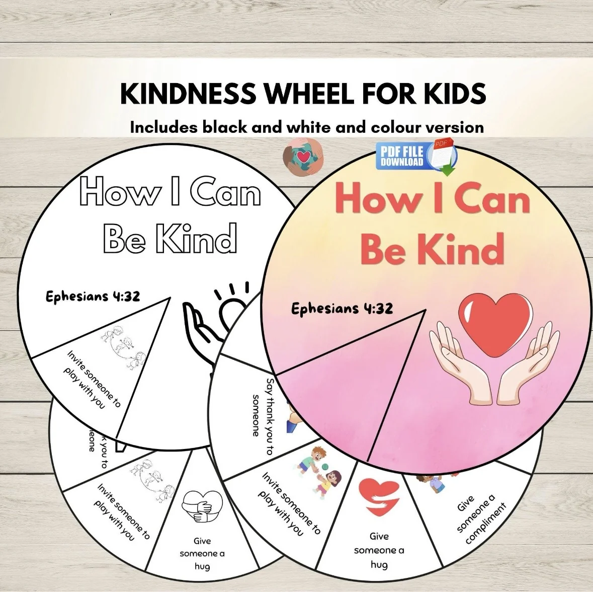 Random Acts of Kindness Bible Wheel Craft | Sunday School, Children's Ministry Coloring Spinner