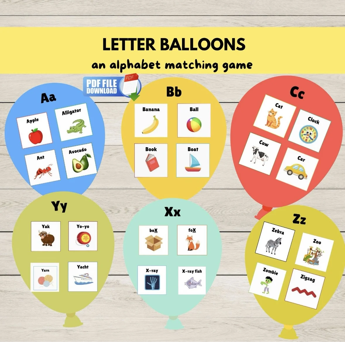Alphabet Letter and Name Beginning Sounds Balloon Activity