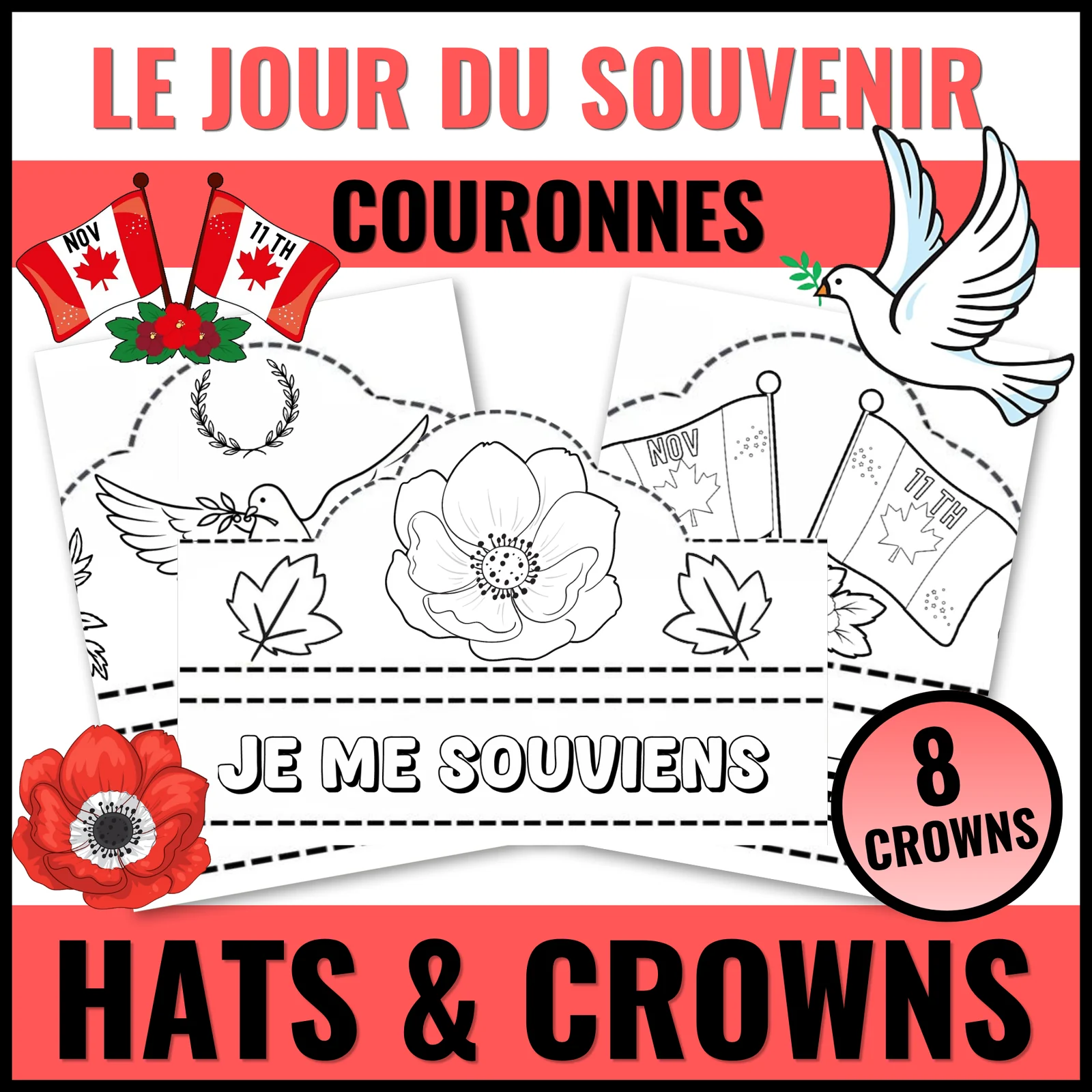 Le Jour du Souvenir | French Remembrance Day Crowns, Hats and Headbands