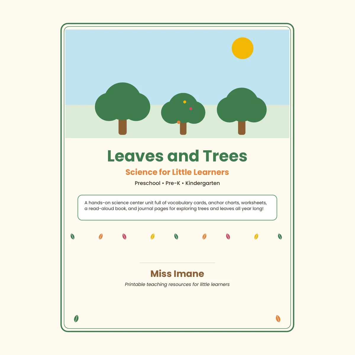 Leaves and Trees Science Center | Parts of a Tree & Seasons | Pre-K and Kindergarten