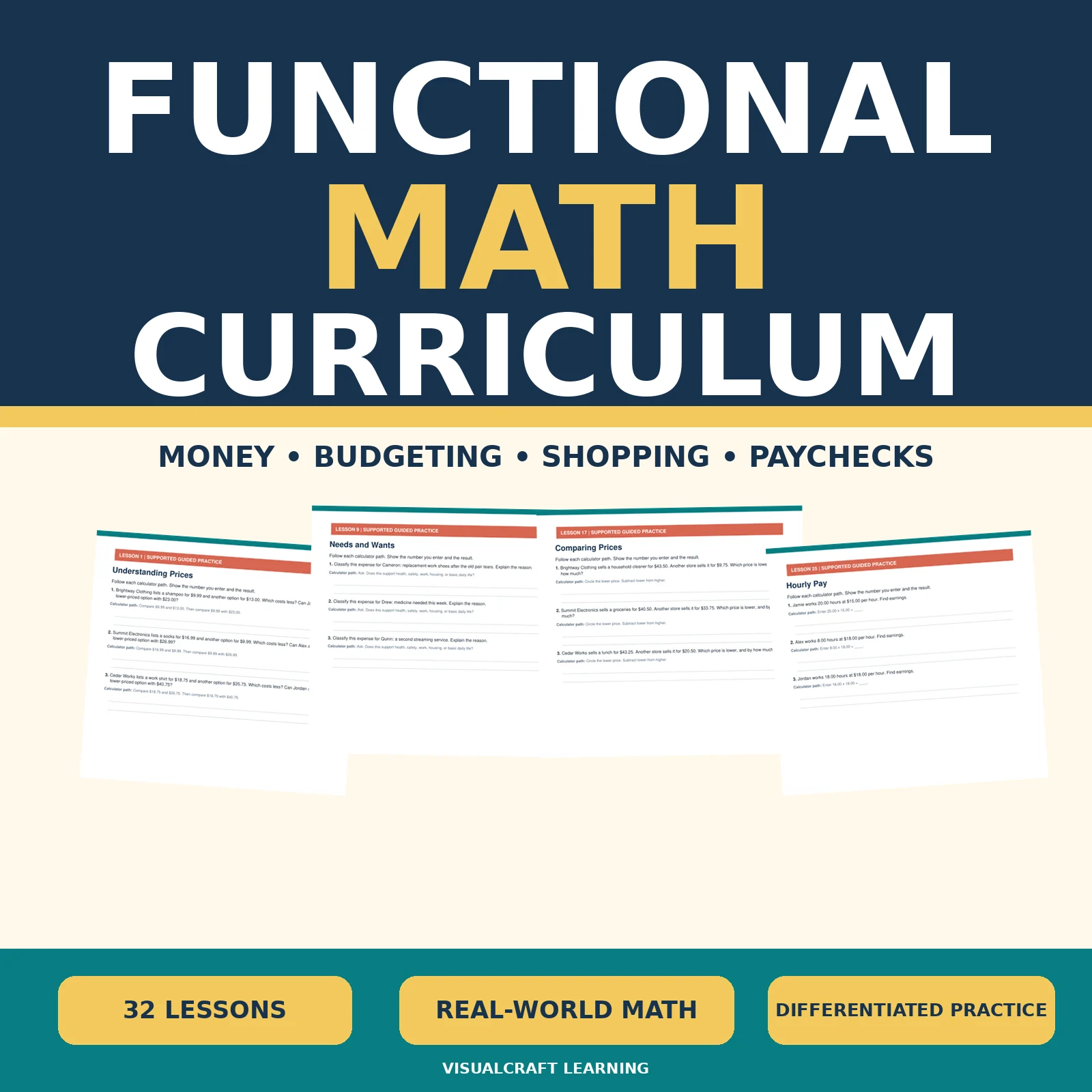 Functional Math Curriculum | Life Skills, Money, Budgeting, Shopping & Paychecks | High School SPED