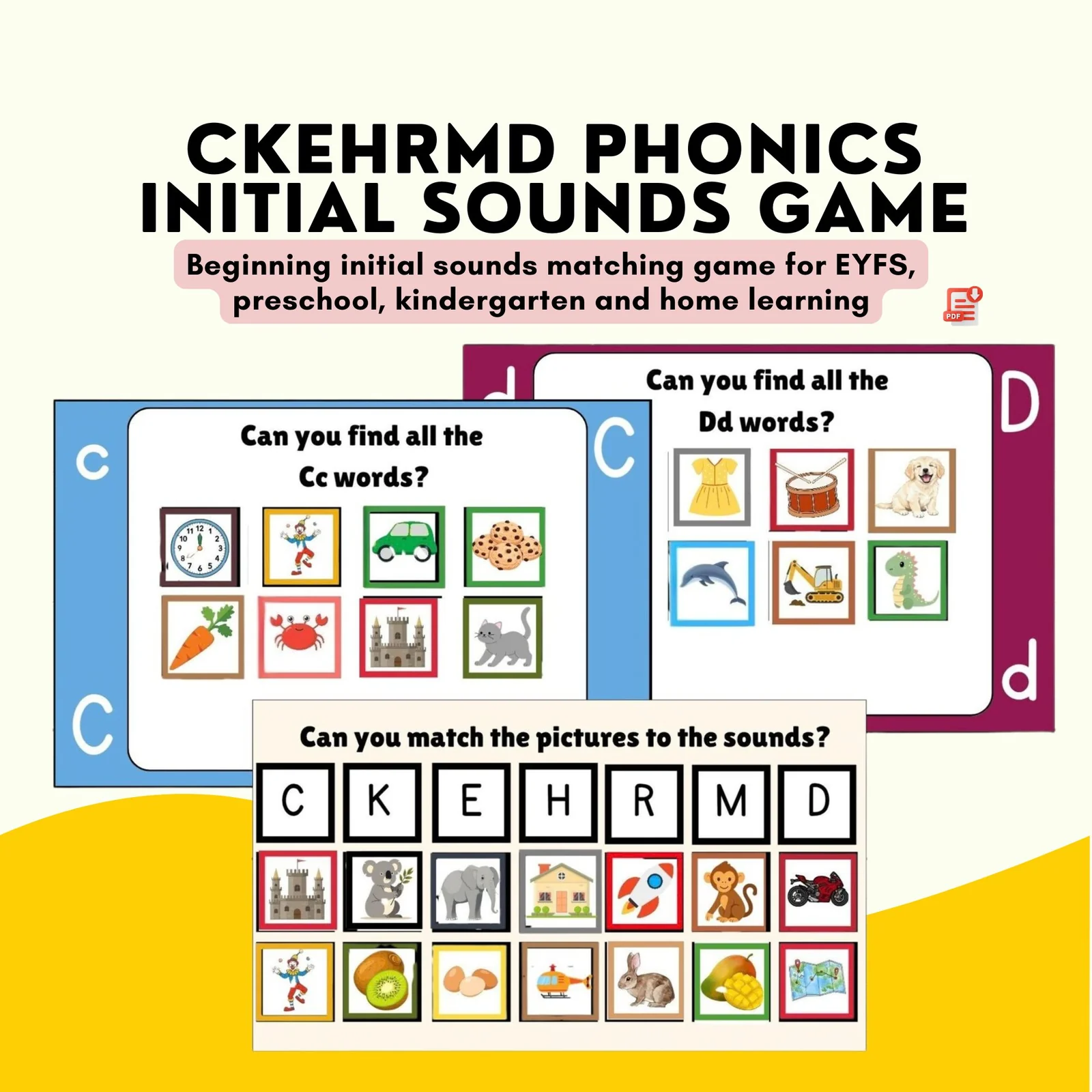 CKEHRMD Phonics Game | Initial/Beginning Sounds Activity | Reading Skills