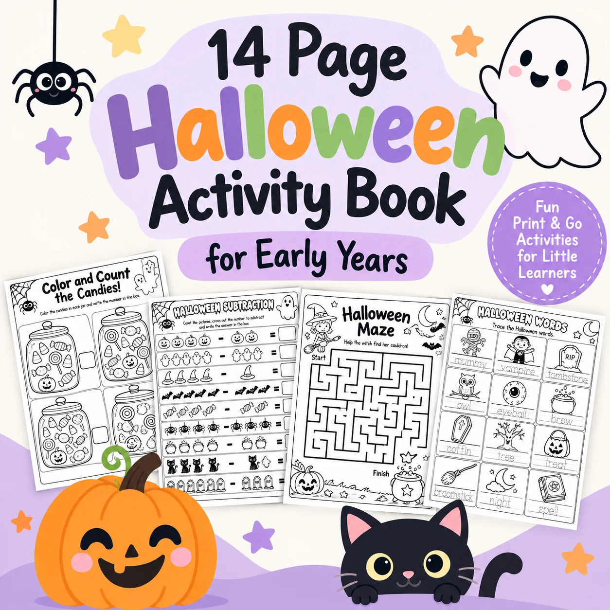 14 Page Halloween Activity Book for Early Years 🎃👻