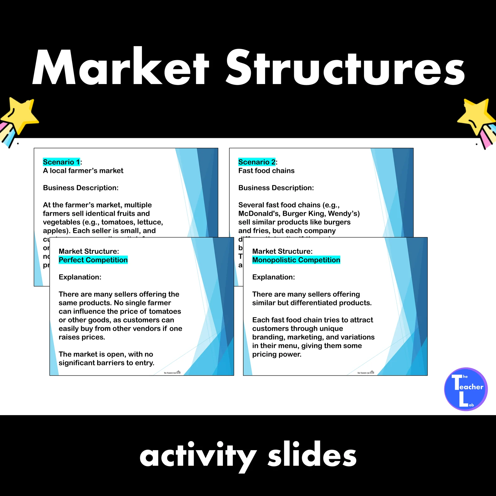 Market Structures Lesson Worksheets Monopoly, Oligopoly, Perfect Competition