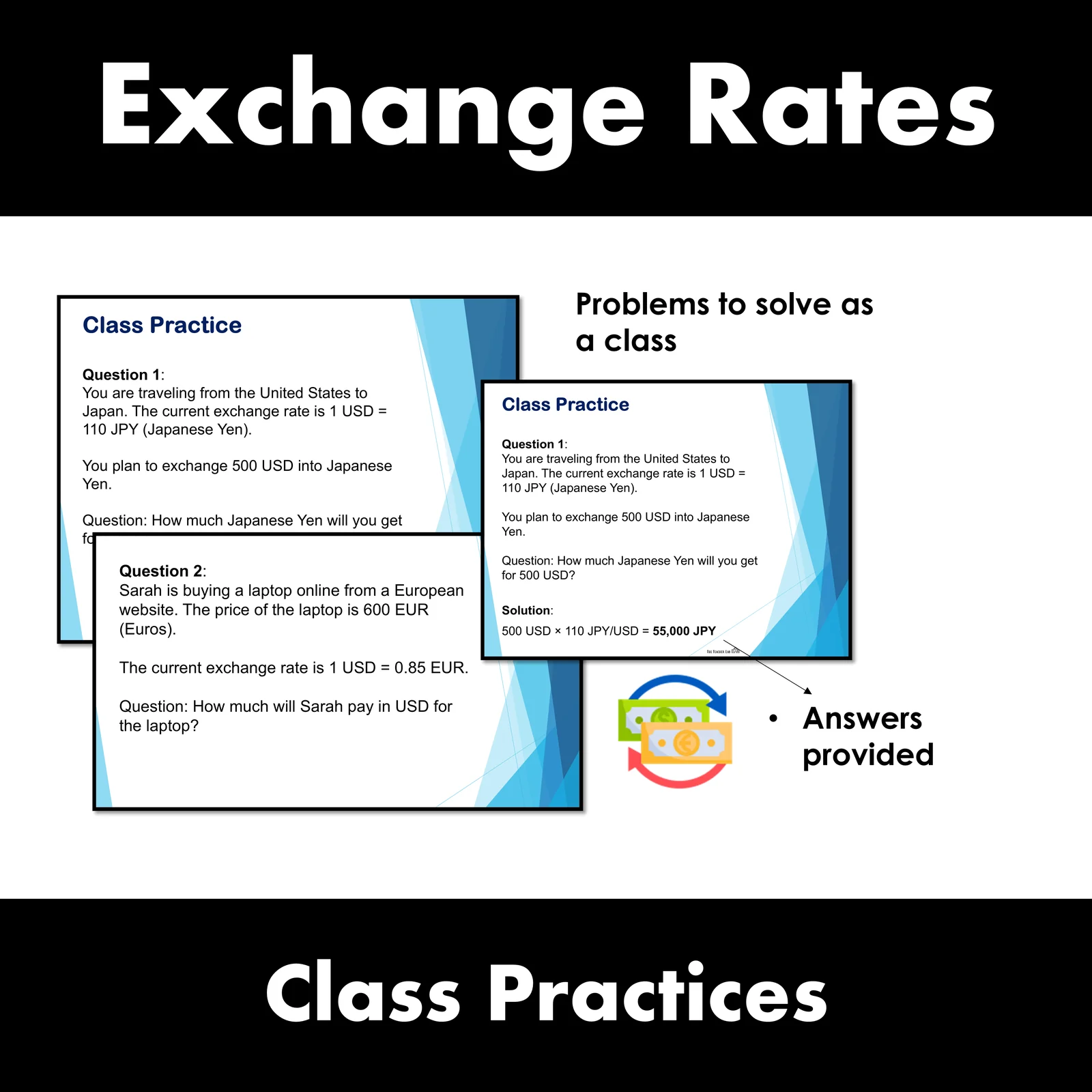 Currency Conversion Foreign Exchange Lesson Worksheets 6th 7th 8th Grade