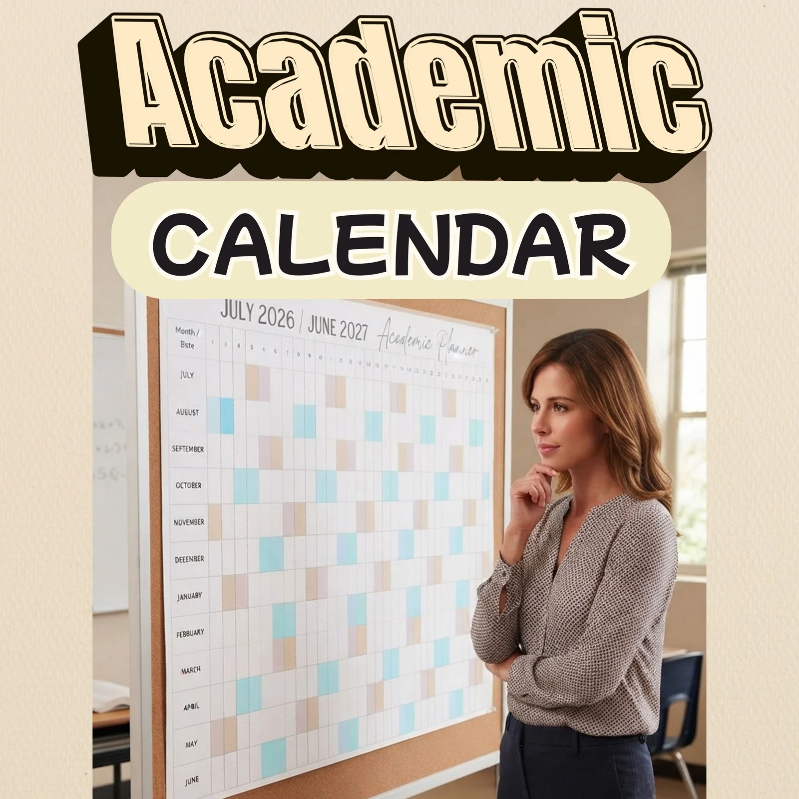 2026 - 2027 Large Yearly Curriculum Map Academic Calendar Planner Printable PDF