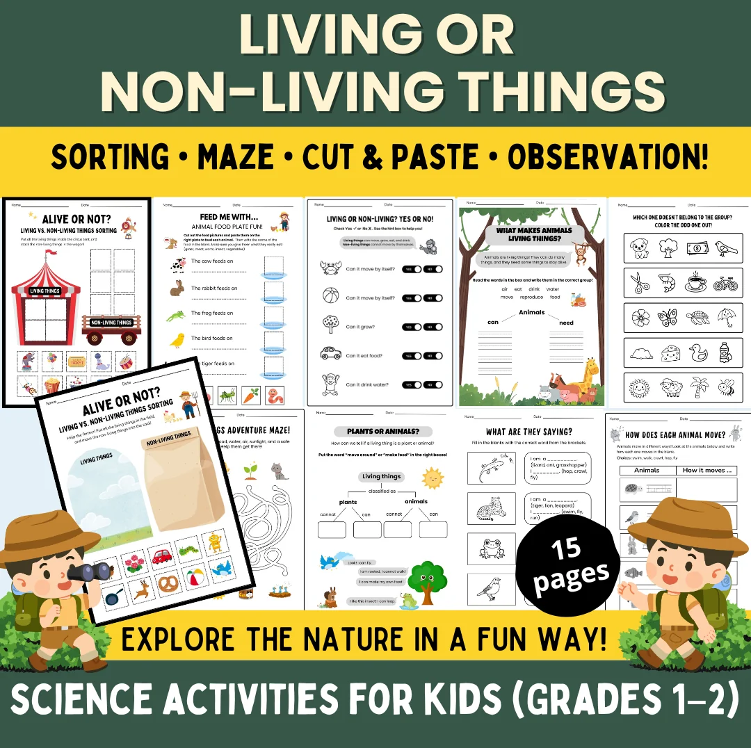 Living & Non-Living Things MEGA Unit (Grades 1-2) | Sort, Basic Needs Living & Non-Living Things MEGA Unit (Grades 1-2) | Sort, Basic Needs Living & Non-Living Things MEGA Unit (Grades 1-2) | Sort, B