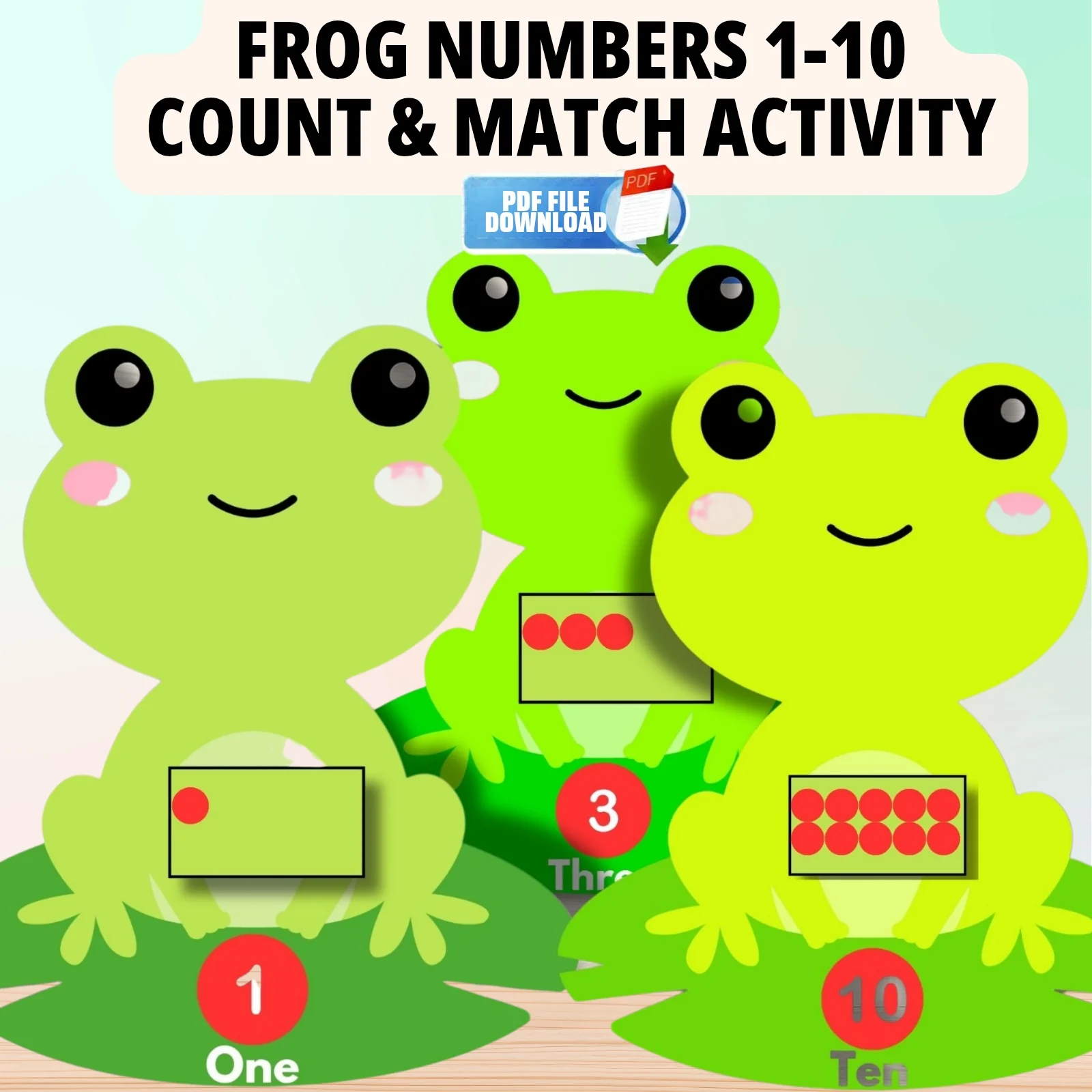 Frog Numbers 1 to 10 Activity | Counting & Matching Quantities | Early Math Center