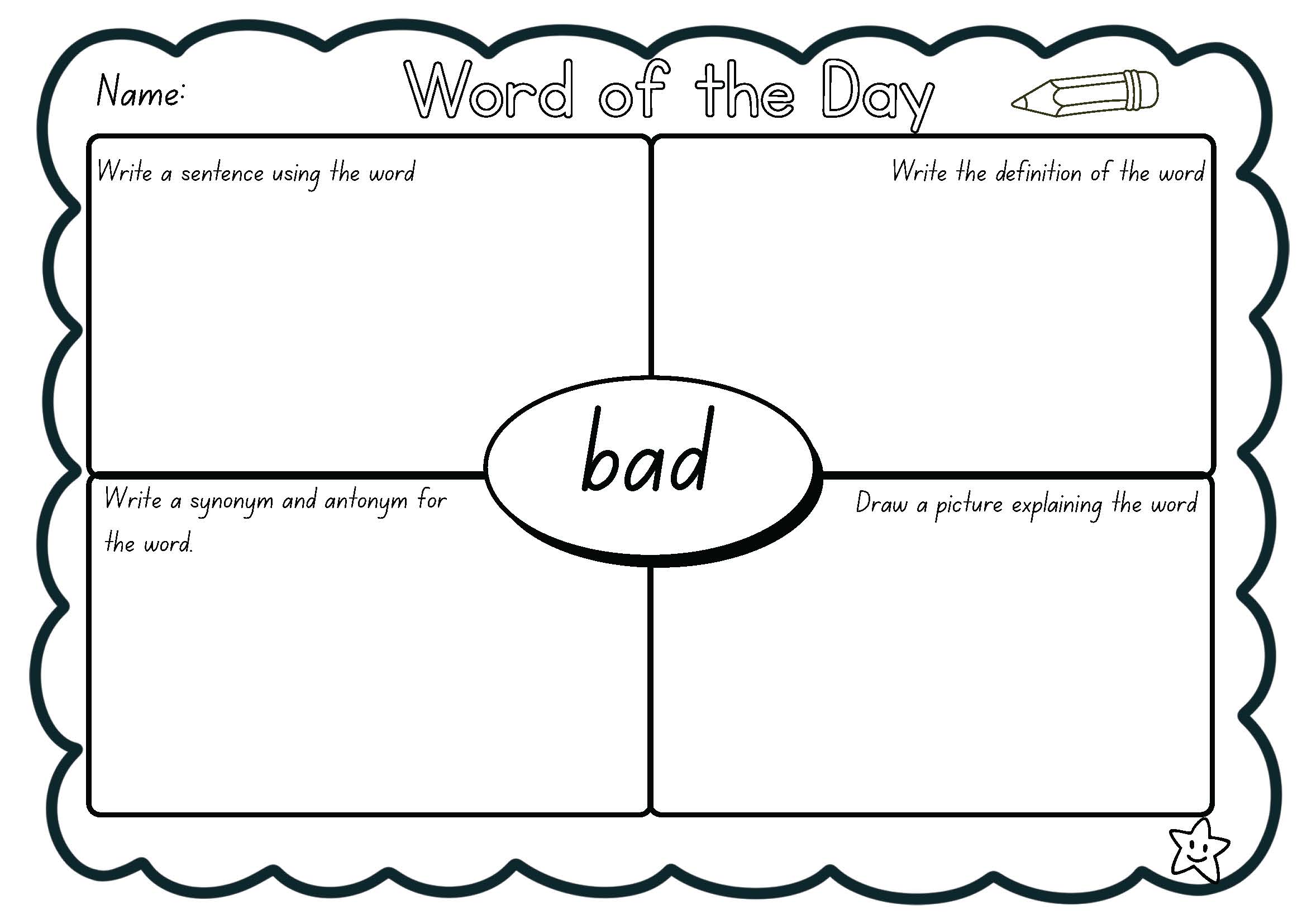 Word of the Day - Daily Writing/Literacy Kindergarten to Grade 3
