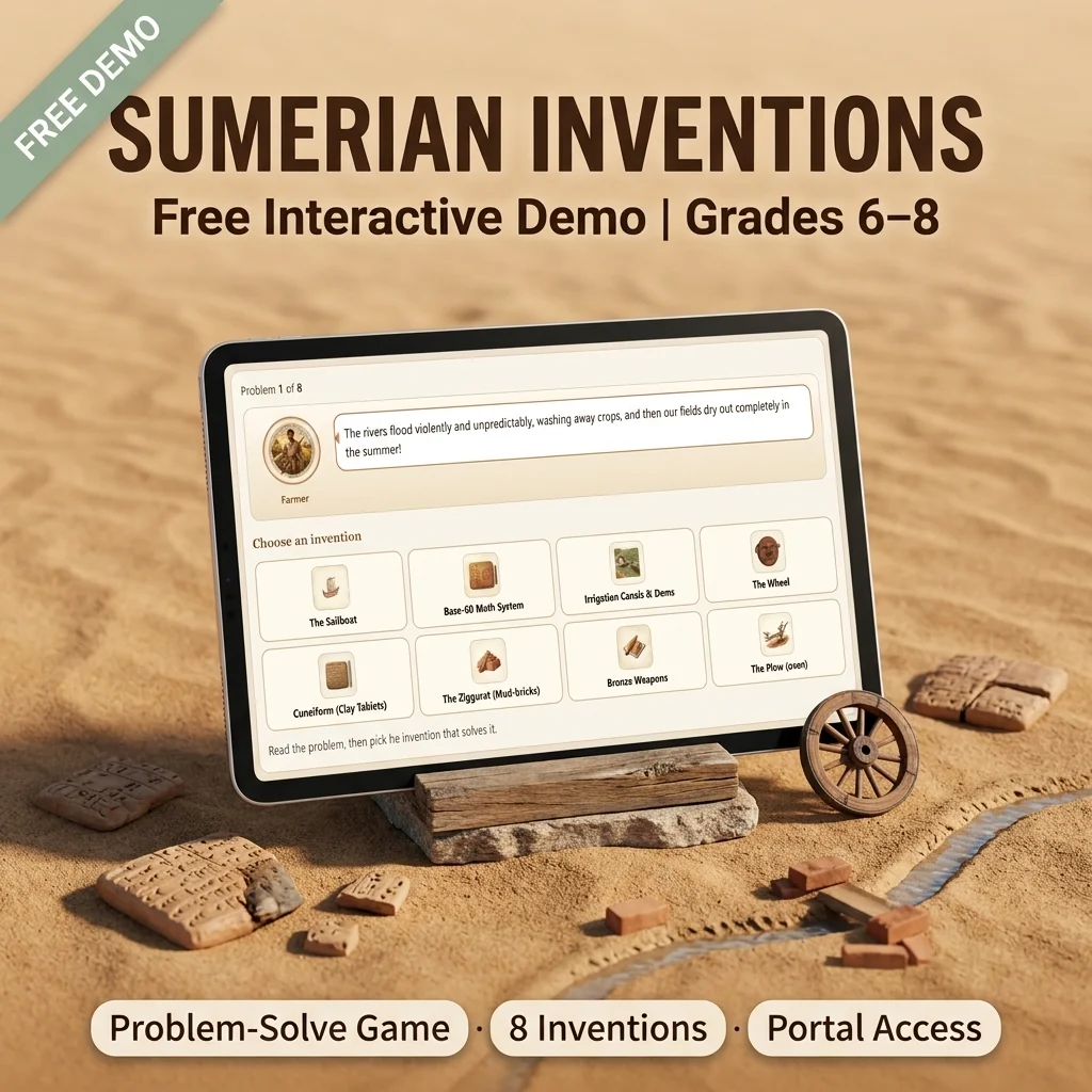 FREE Mesopotamia Interactive Online Activity | Sumerian Inventions | Grades 6-8