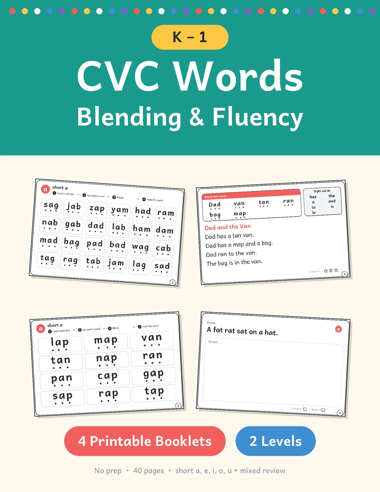CVC Words Phonics | Blending & Reading Fluency Books | K–1