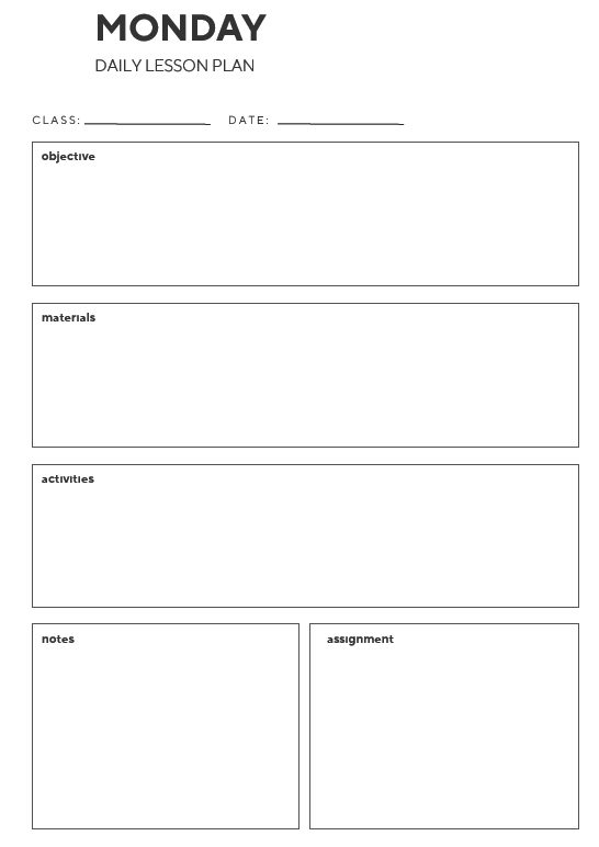 Daily Lesson Plan Templates | 7-Day Printable Teacher Planner