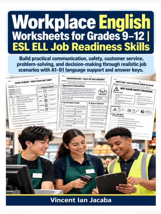 Workplace English Worksheets for Grades 9–12 | ESL ELL Job Readiness and Communication Skills
