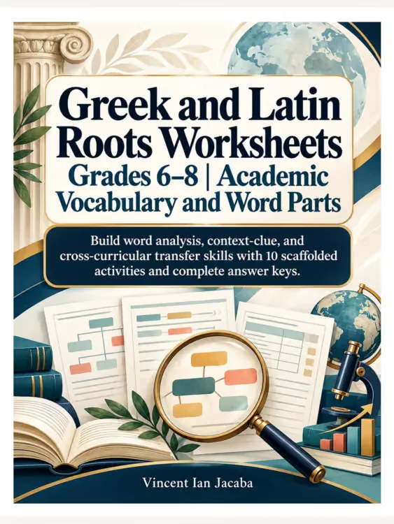 Greek and Latin Roots Worksheets Grades 6–8 | Academic Vocabulary and Word Parts
