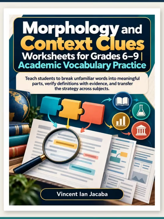 ELA Morphology and Context Clues Worksheets & Anchor Charts Grades 6–9 | Academic Vocabulary