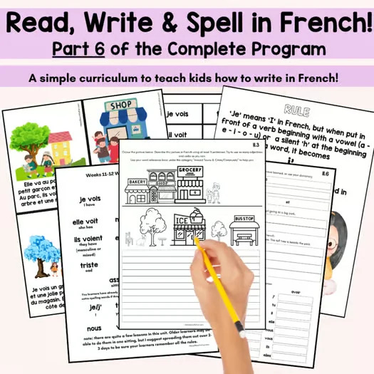 French Writing Program Part 6 for FSL Beginner Writers