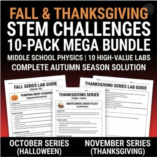 Fall & Thanksgiving STEM Challenges 10-Pack Mega Bundle | Middle School Physics