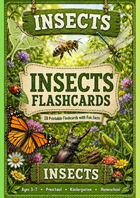 Insects Flashcards 20 Printable Insect Cards with Pronunciations