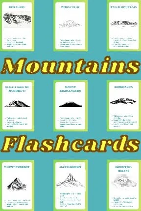 Famous Mountains Flashcards | World Geography | Continents & Landforms